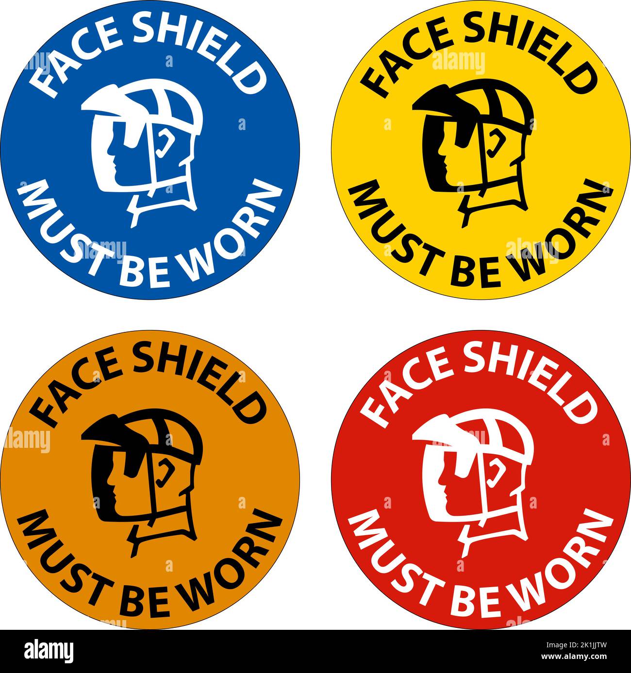 Face Shield Must Be Worn Sign On White Background Stock Vector