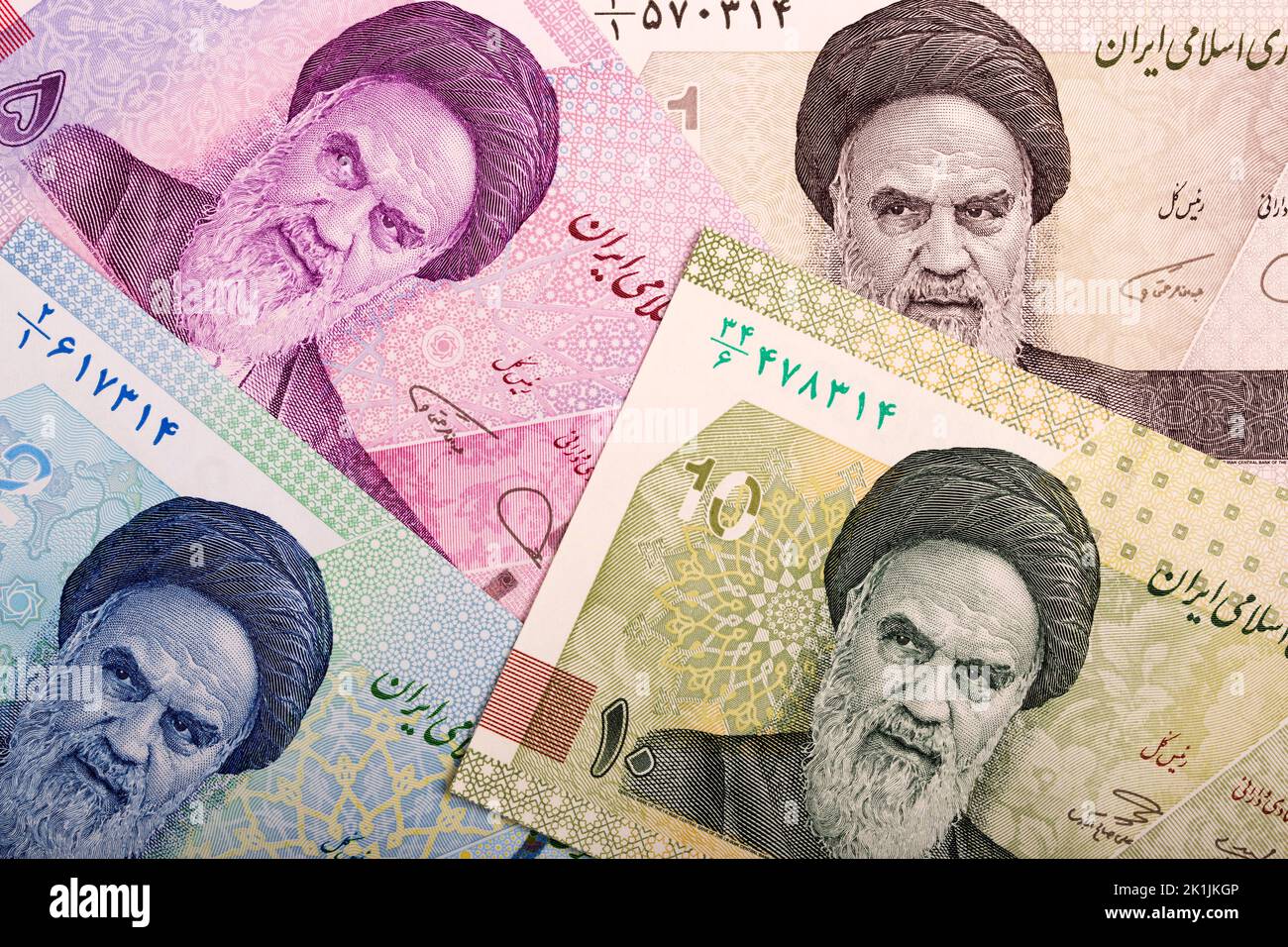 Iranian money - Tomans  a business background Stock Photo