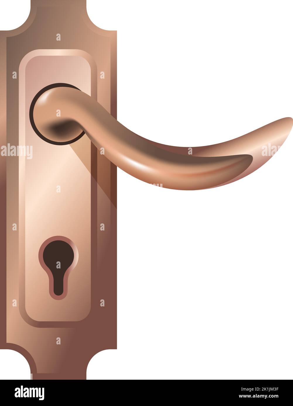 Simple doors handle with key hole for locking Stock Vector