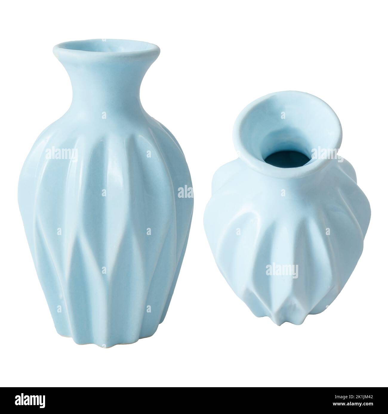 Blue porcelain vases for flowers from different angles Stock Photo Alamy