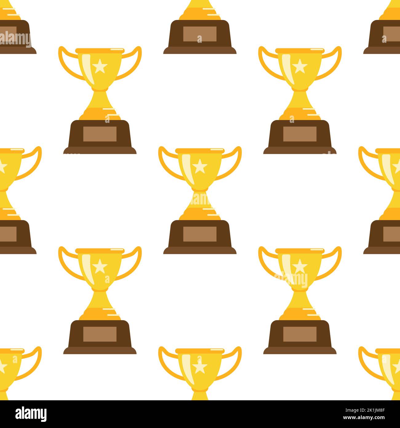 Award trophy statue seamless. Flat and solid color Stock Vector