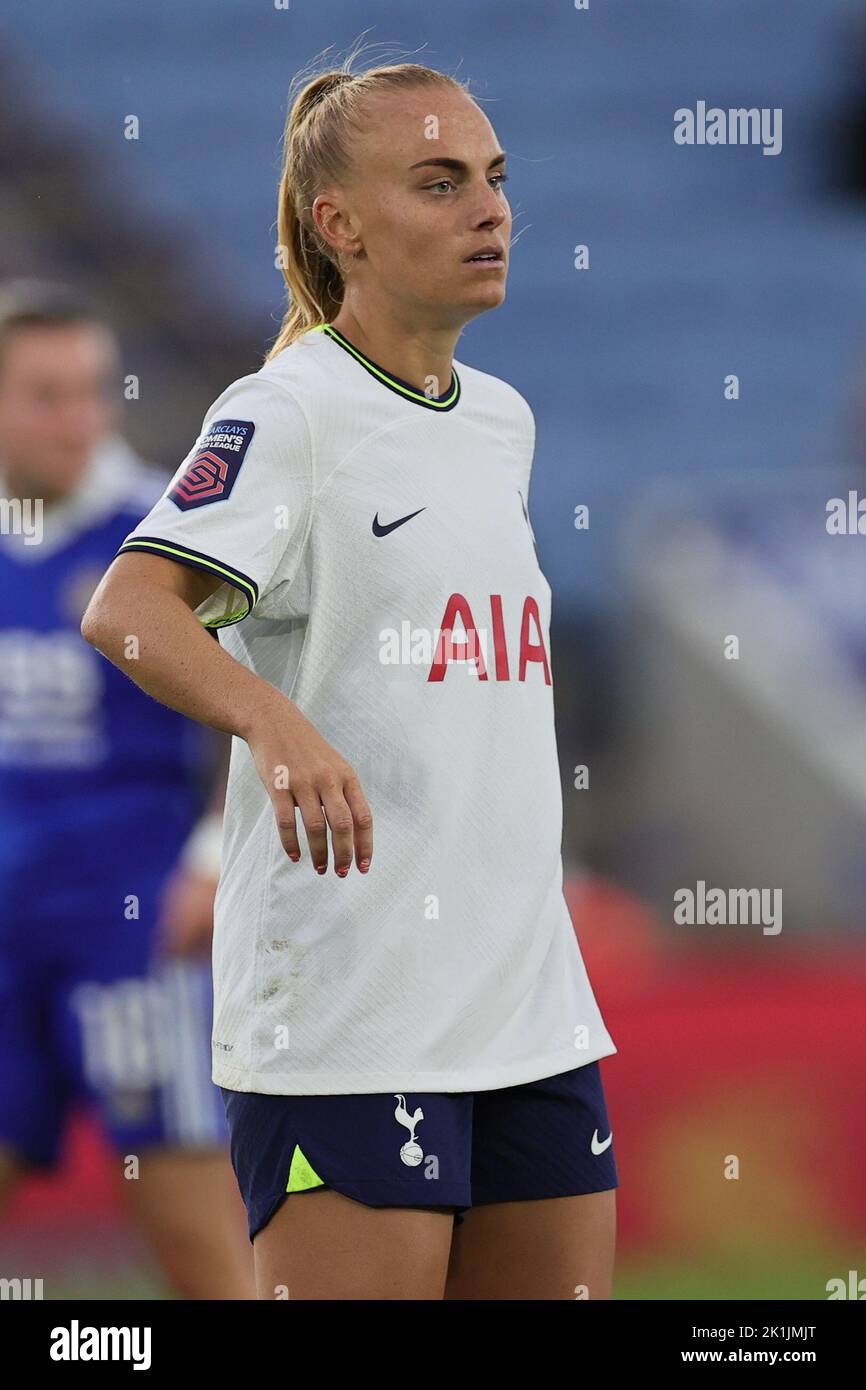 Leicester, UK. 18th Sep, 2022. Leicester, England, September 18th 2022: Molly Bartrip (5 Tottenham Hotspur) during the Barclays FA Womens Super League game between Leicester City and Tottenham Hotspur at the King Power Stadium in Leicester, England. (James Holyoak/SPP) Credit: SPP Sport Press Photo. /Alamy Live News Stock Photo