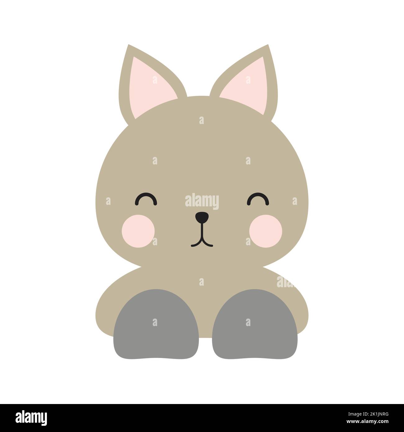Simple or solid cat doll with front view Stock Vector