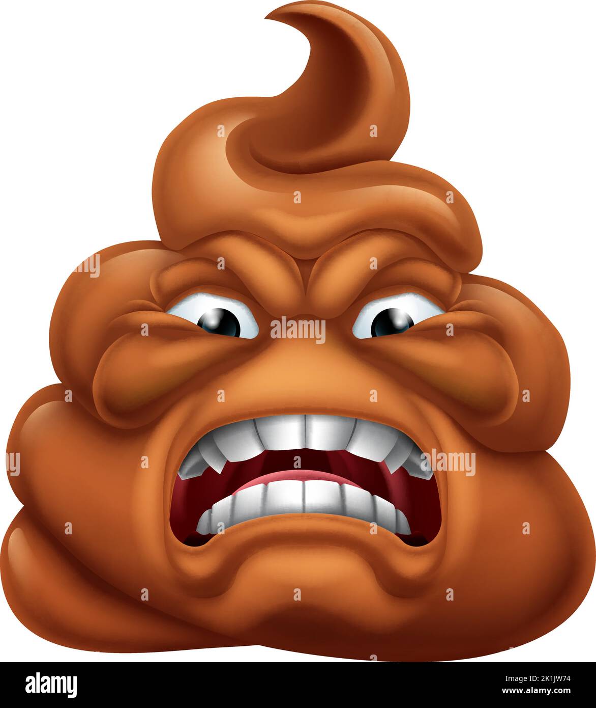 Angry Mad Dislike Hating Poop Poo Emoticon Emoji Stock Vector