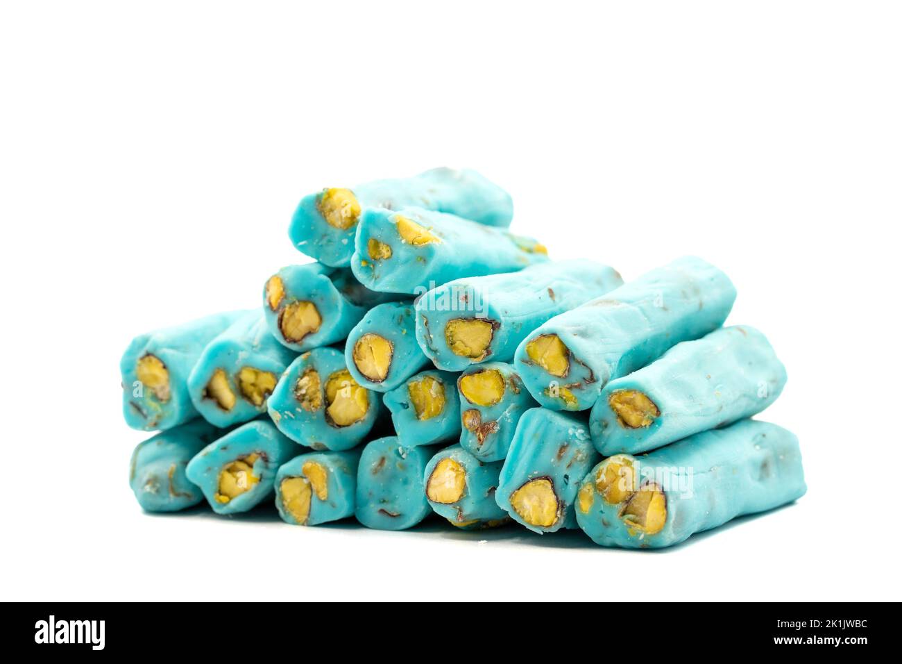 Caramel Thin Roving Turkish Delight. Turkish delight with pistachio