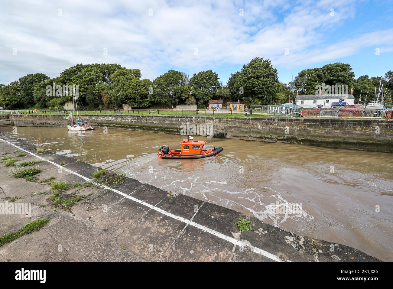 Harbour pilot boat, Lydney Harbour, Lydney, Gloucestershire, GL15 4ER Stock Photo Alamy