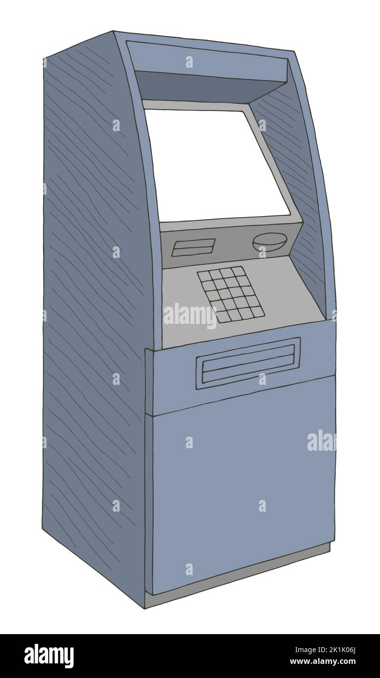 ATM cash dispenser graphic color sketch isolated illustration vector Stock Vector
