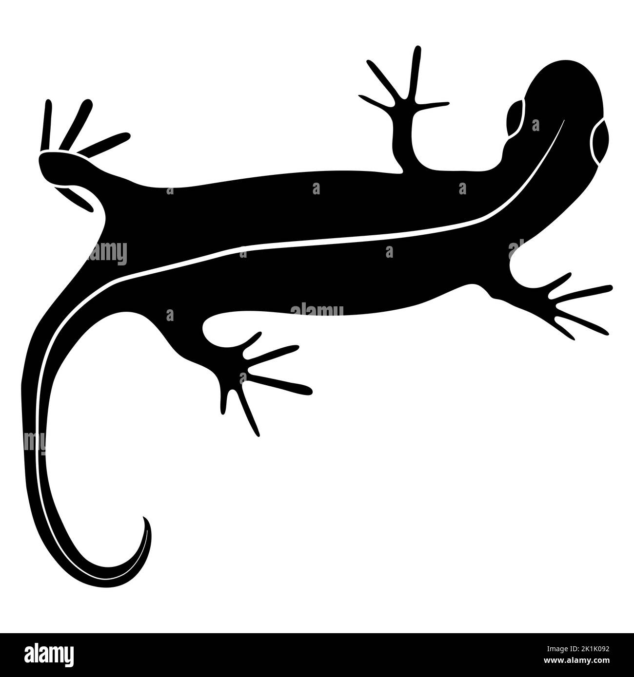 Lizard reptile gecko black silhouette vector illustration. Simple black