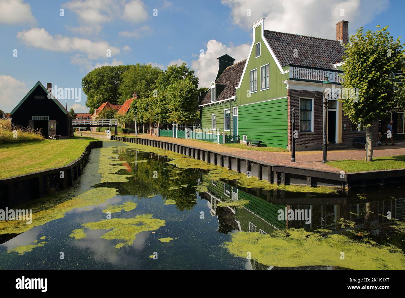 ENKHUIZEN, NETHERLANDS - SEPTEMBER 11, 2022: Zuiderzeemuseum, an open air museum on the shore of Ijsselmeer, with traditional cottages, canals Stock Photo