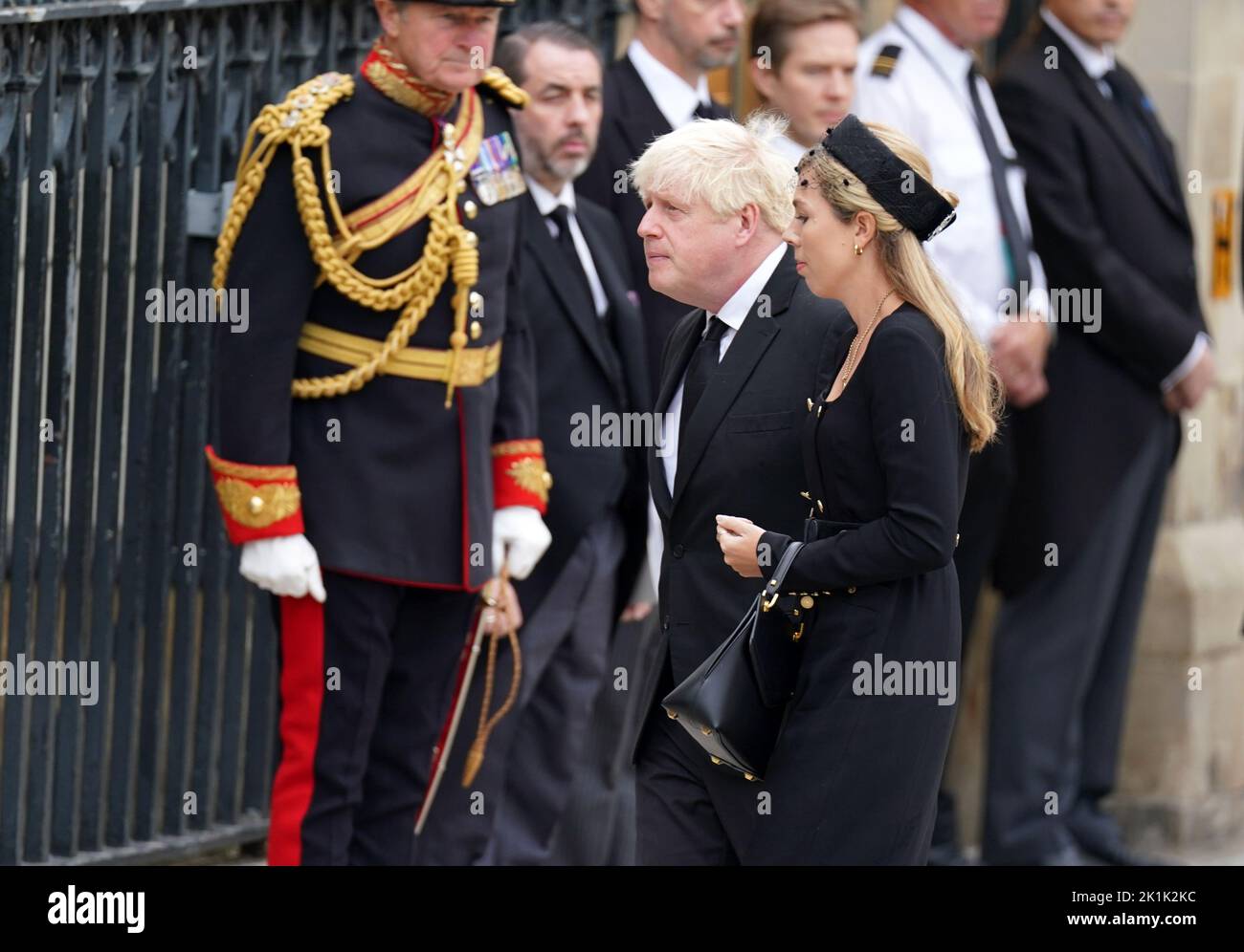 Former Prime Minister Boris Johnson and wife Carrie arrives for the