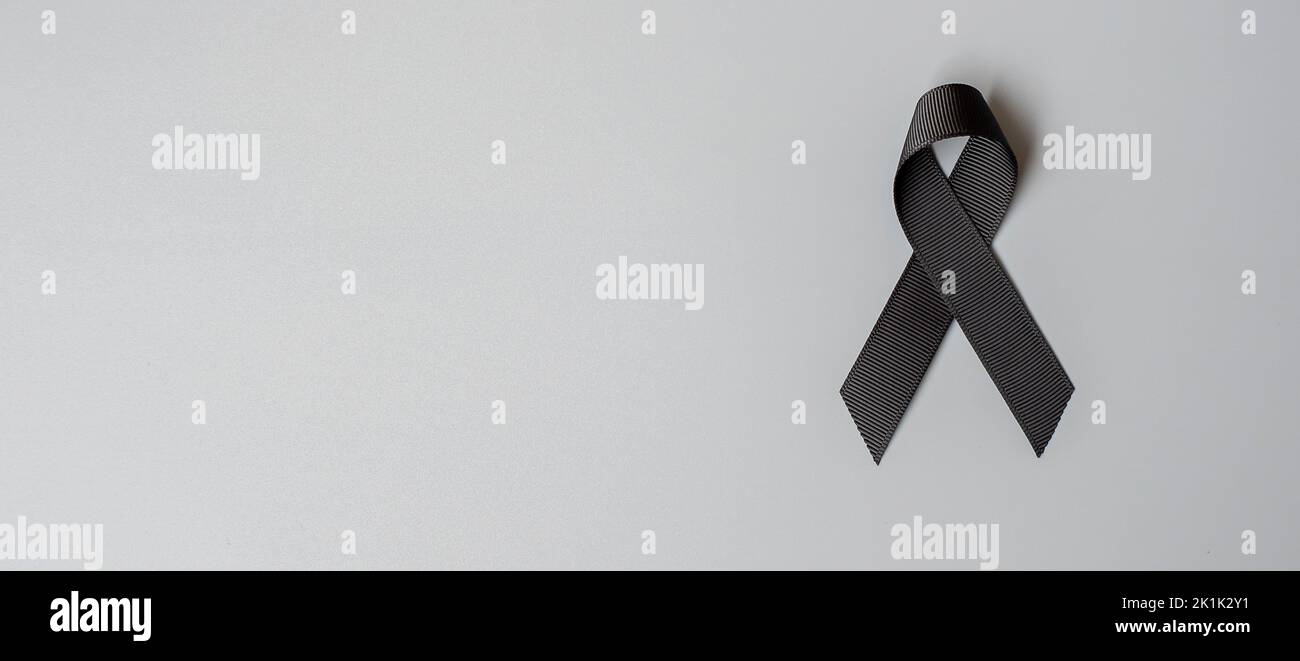 Black ribbon for mourning with rest in peace text on white background,  Stock Photo, Picture And Low Budget Royalty Free Image. Pic. ESY-046669581