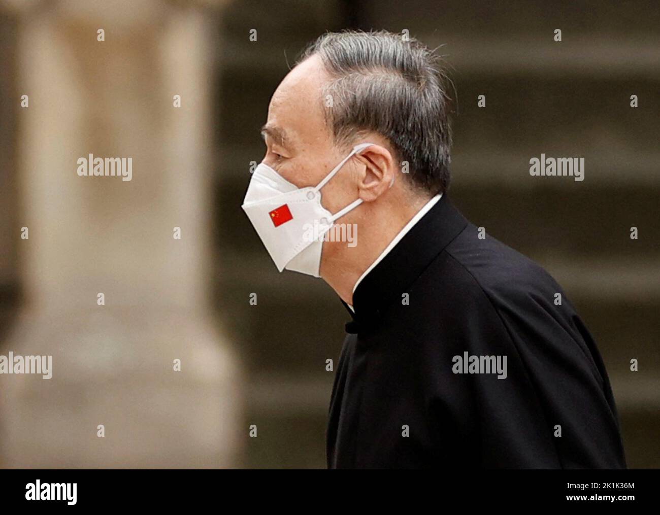 China's Vice President Wang Qishan arrives at Westminster Abbey on the day of the state funeral and burial of Britain's Queen Elizabeth, in London, Britain, September 19, 2022  REUTERS/John Sibley Stock Photo