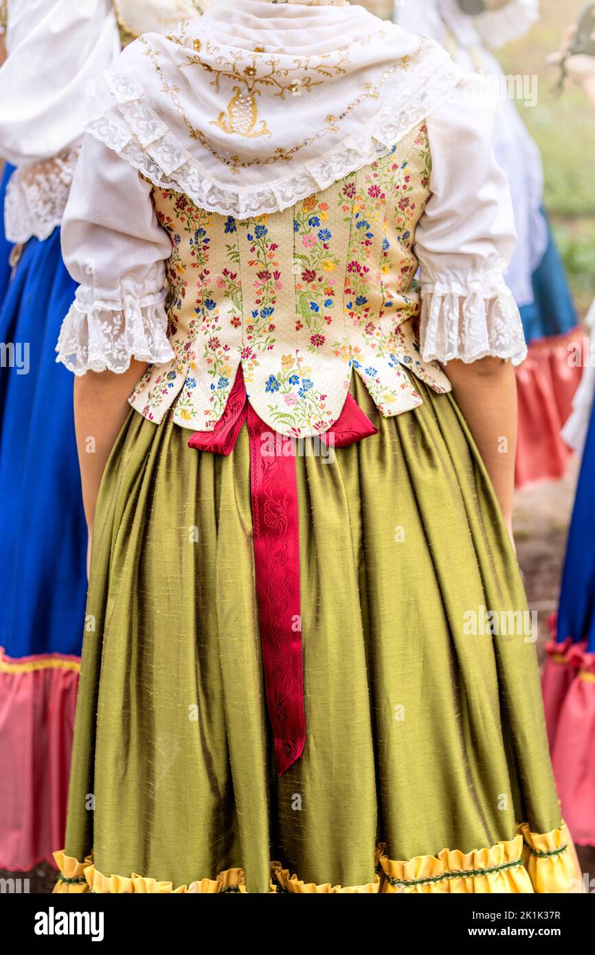 Folkloric dances. Traditional costumes of the time. Historical