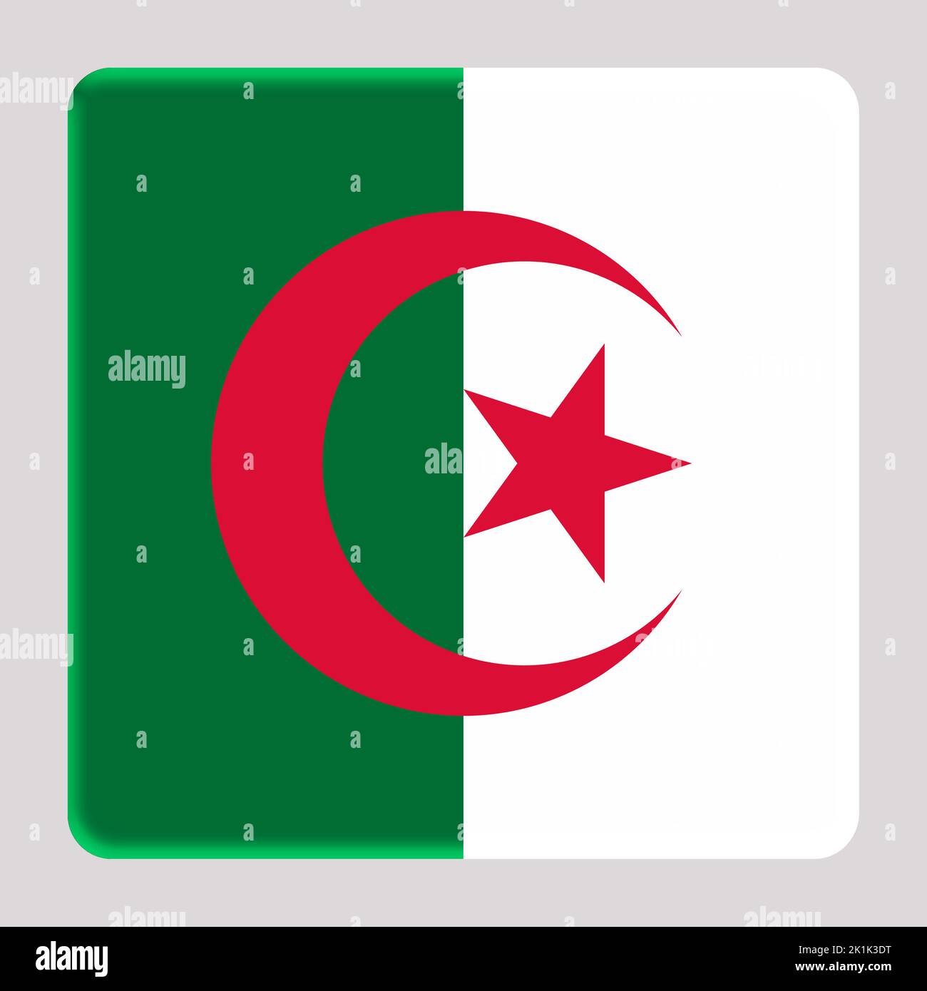 3D Flag of Algeria on a avatar square background Stock Photo - Alamy