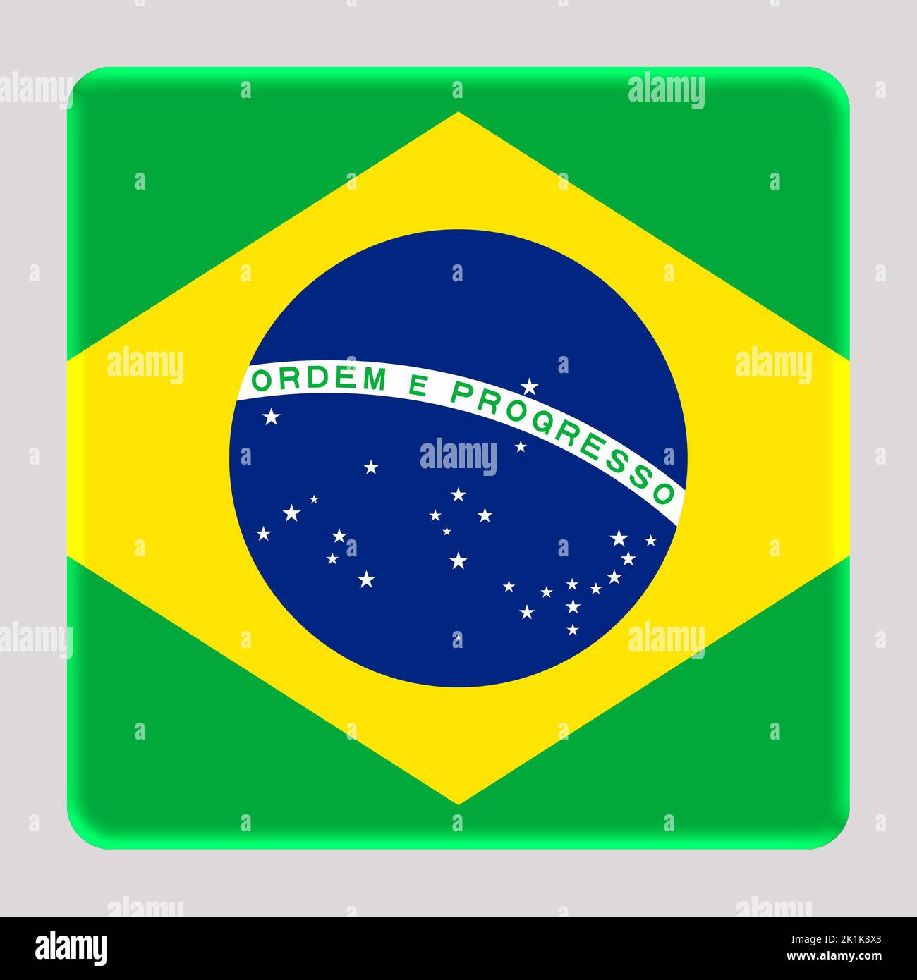 3D Flag of Brazil on a avatar square background Stock Photo - Alamy