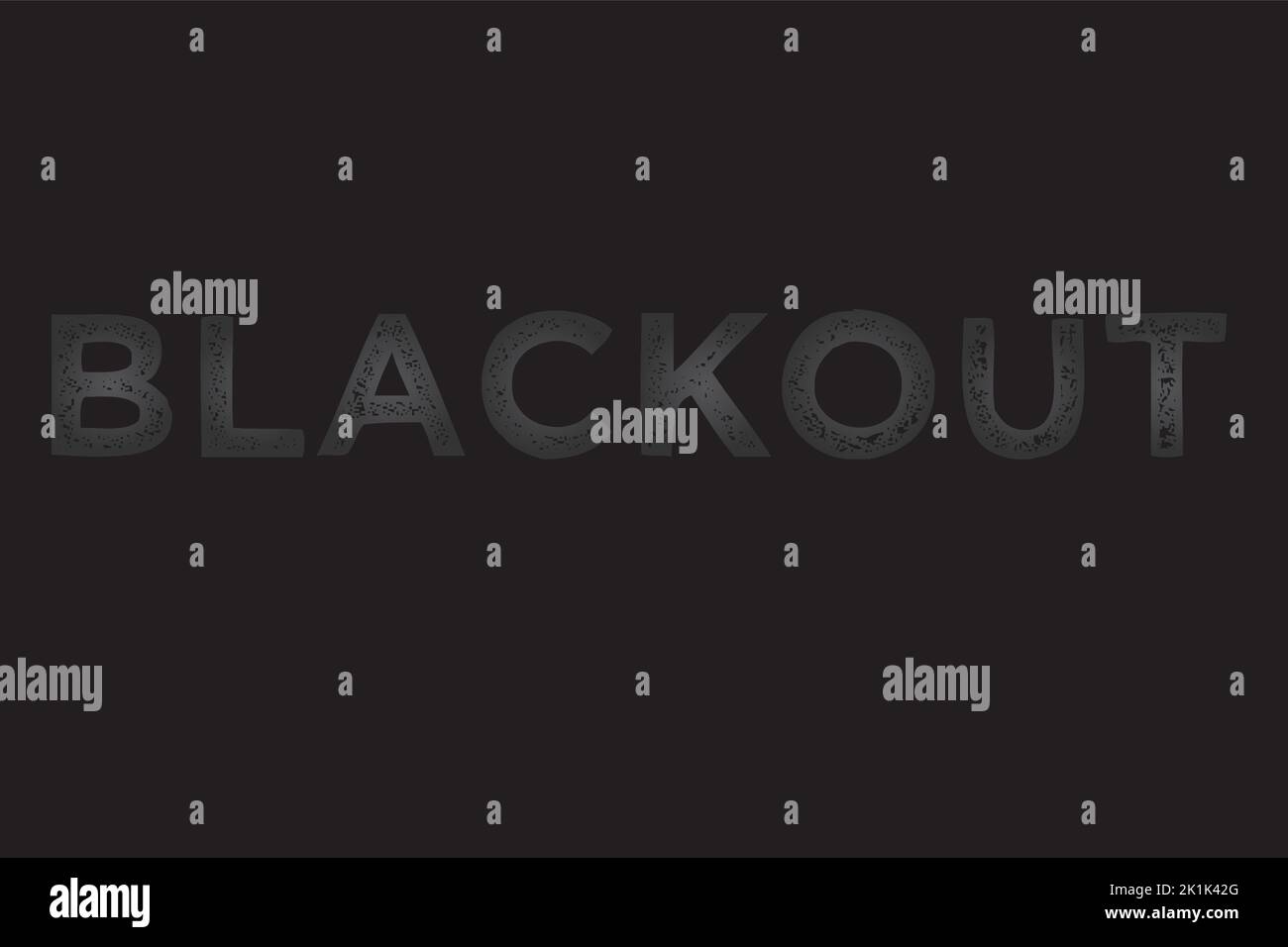 the word blackout against a black background as a warning for widespread power outages. Vector illustration Stock Vector