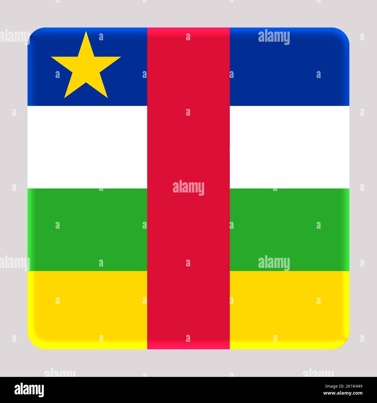 3D Flag of Central African Republic on a avatar square background Stock ...