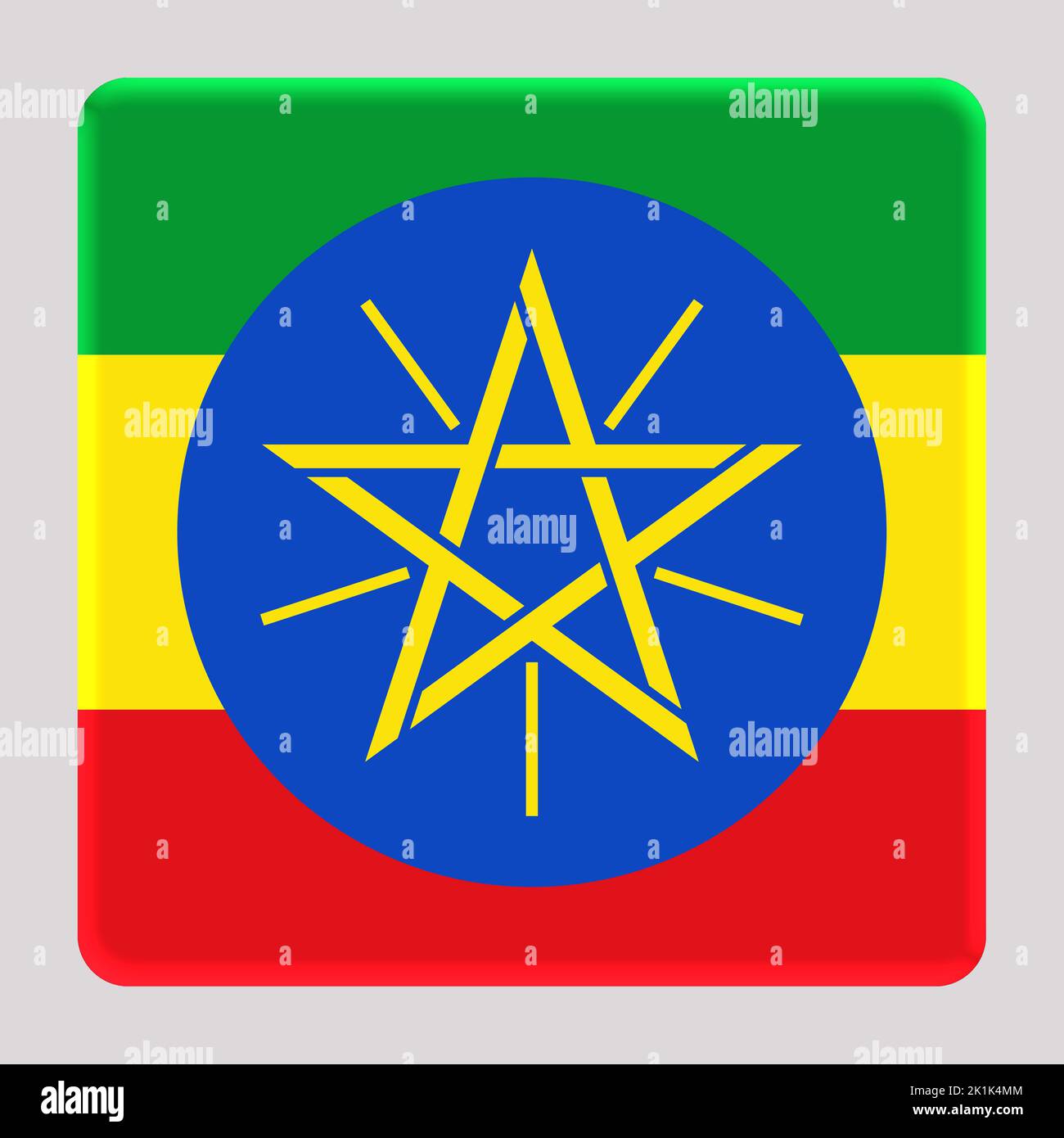 3D Flag of Ethiopia on a avatar square background Stock Photo - Alamy