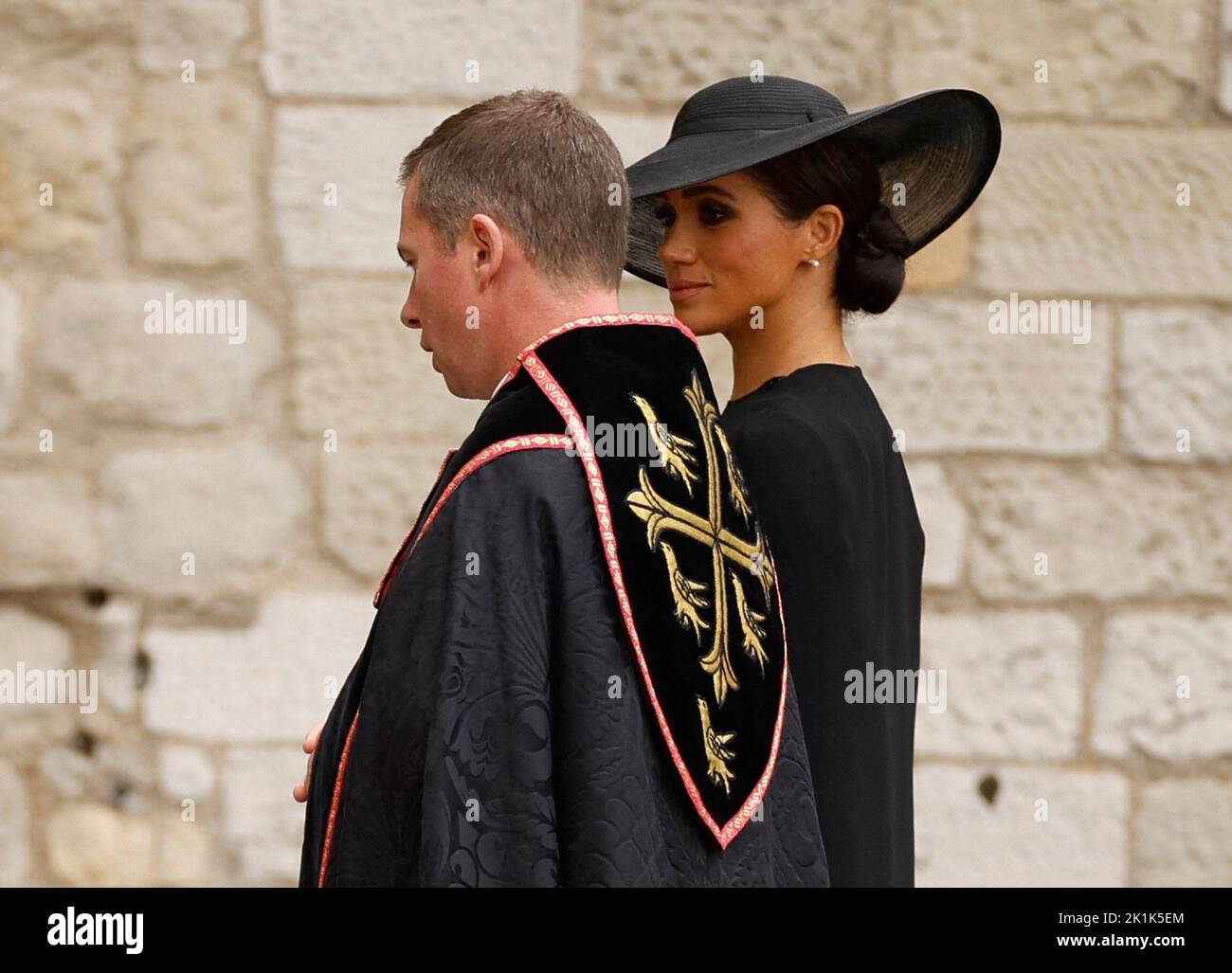 Britain's Meghan, Duchess of Sussex, arrives at Westminster Abbey on the day of state funeral and burial of Britain's Queen Elizabeth, in London, Britain, September 19, 2022 REUTERS/John Sibley Stock Photo