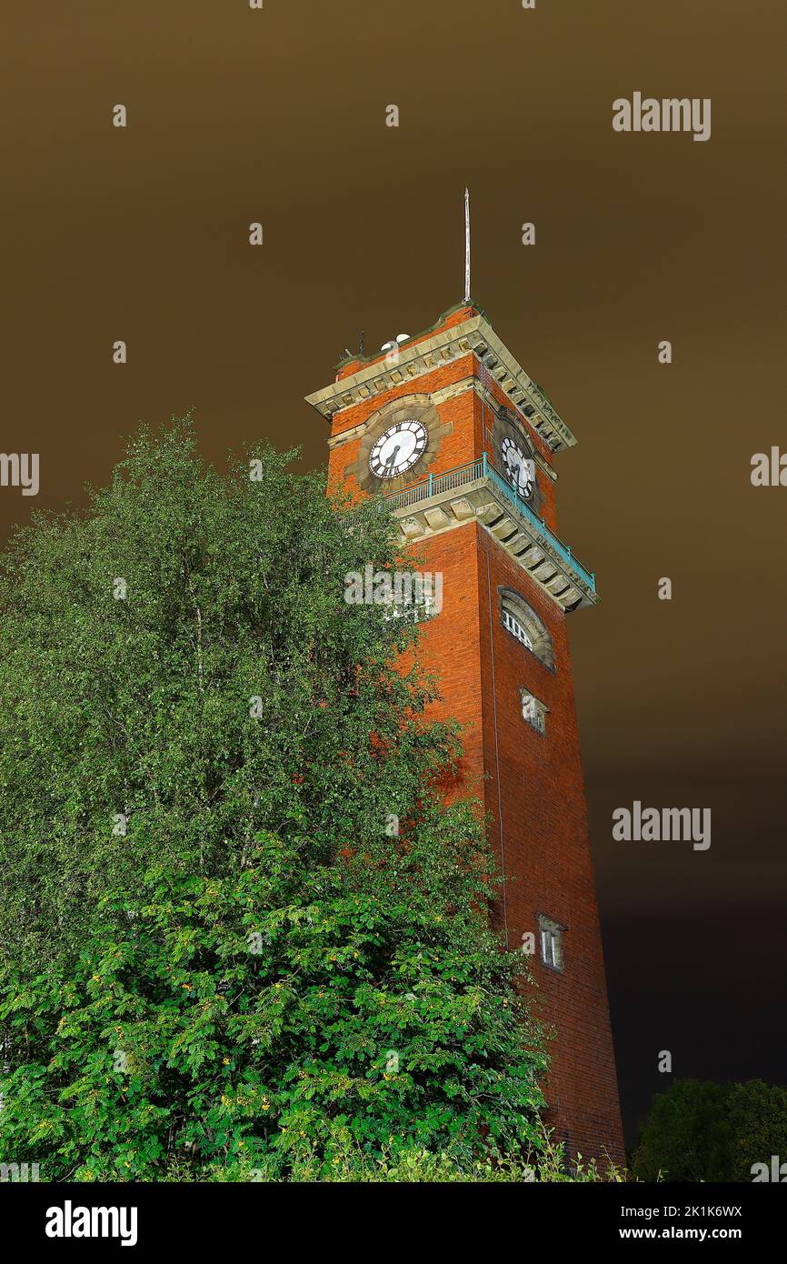 Seacroft Hospital Water & Clock Tower in Leeds,West Yorkshire,UK Stock