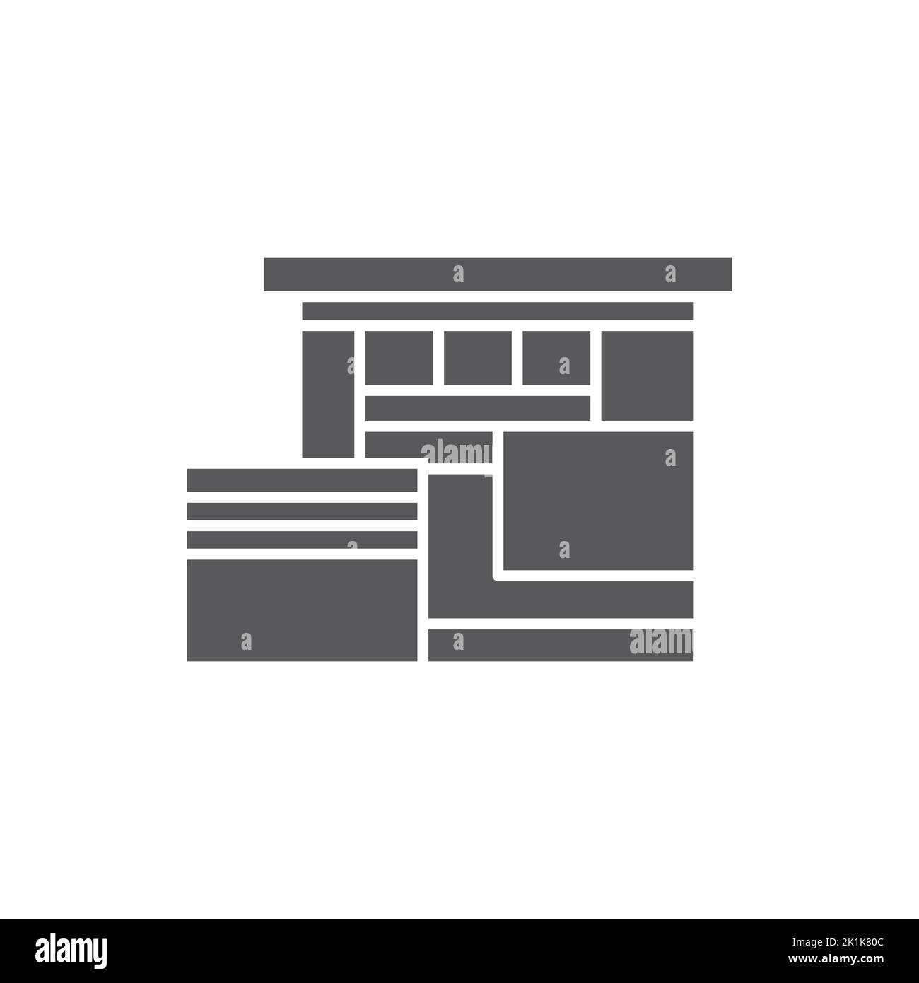 Modern house, mansion, residence, line illustration, real estate icon ...