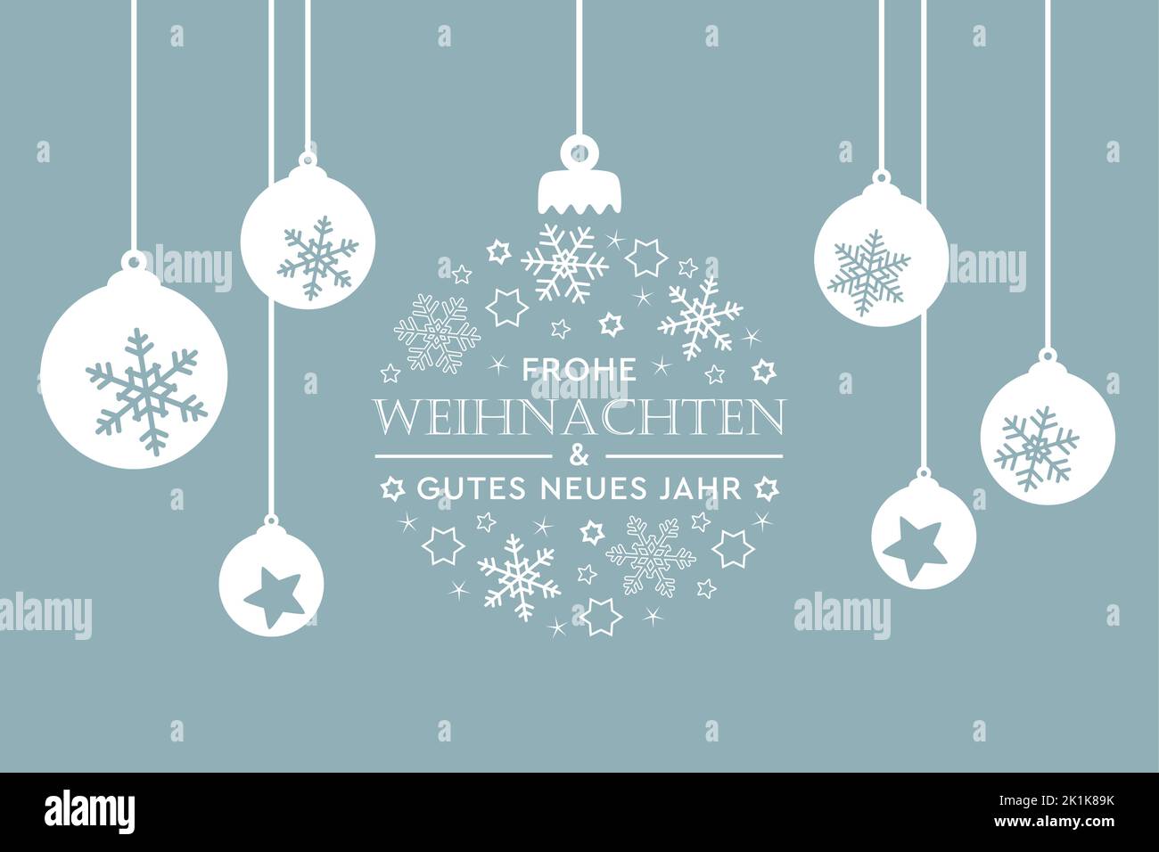 merry christmas card with hanging ball decoration Stock Vector Image ...