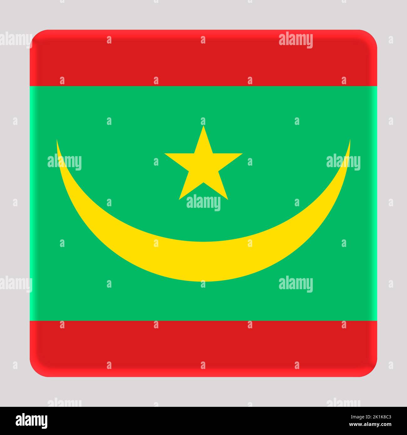 3D Flag of Mauritania on a avatar square background Stock Photo - Alamy