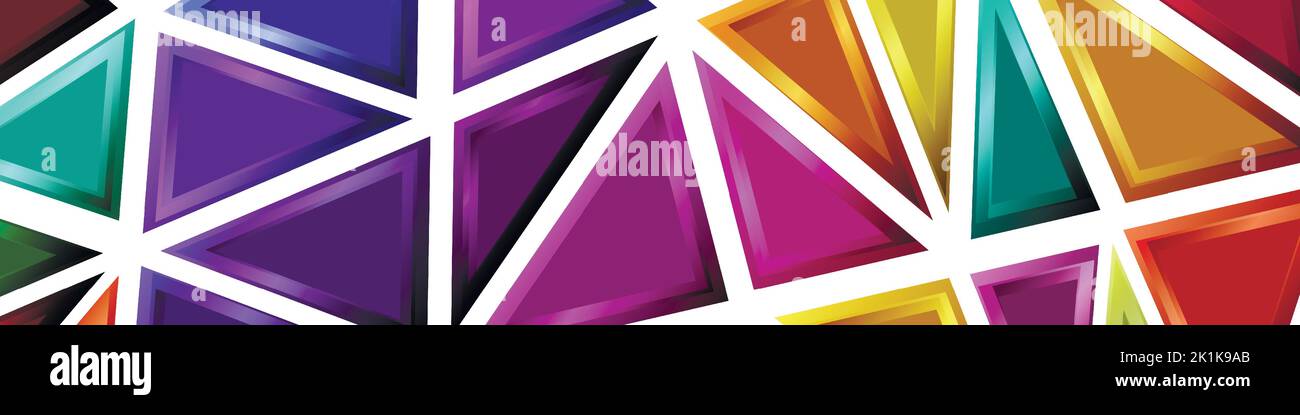 Polygonal rainbow mosaic background. Abstract low poly vector illustration. Triangular pattern in halftone style. Template geometric business design Stock Vector
