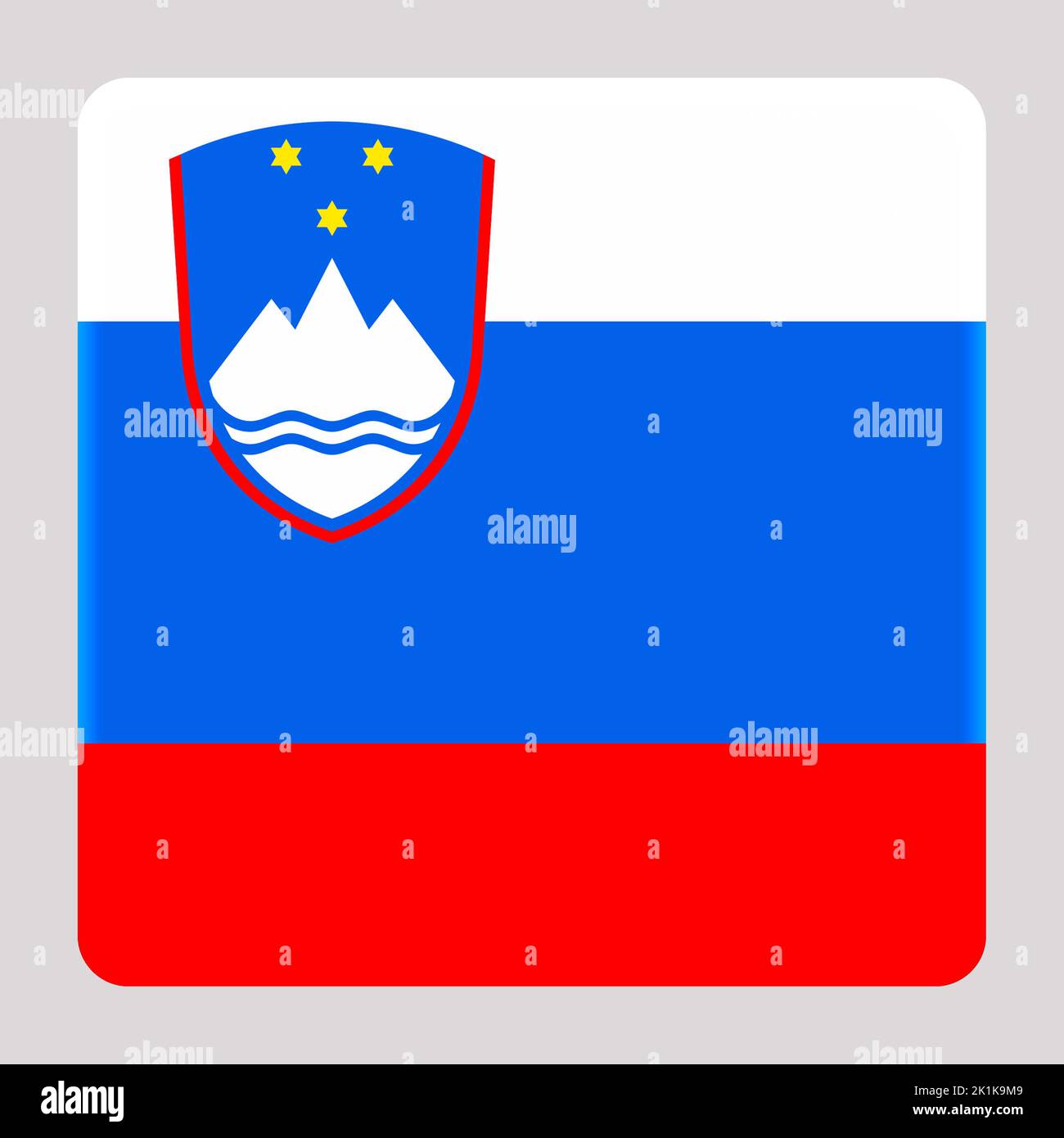 3D Flag of Slovenia on a avatar square background Stock Photo - Alamy
