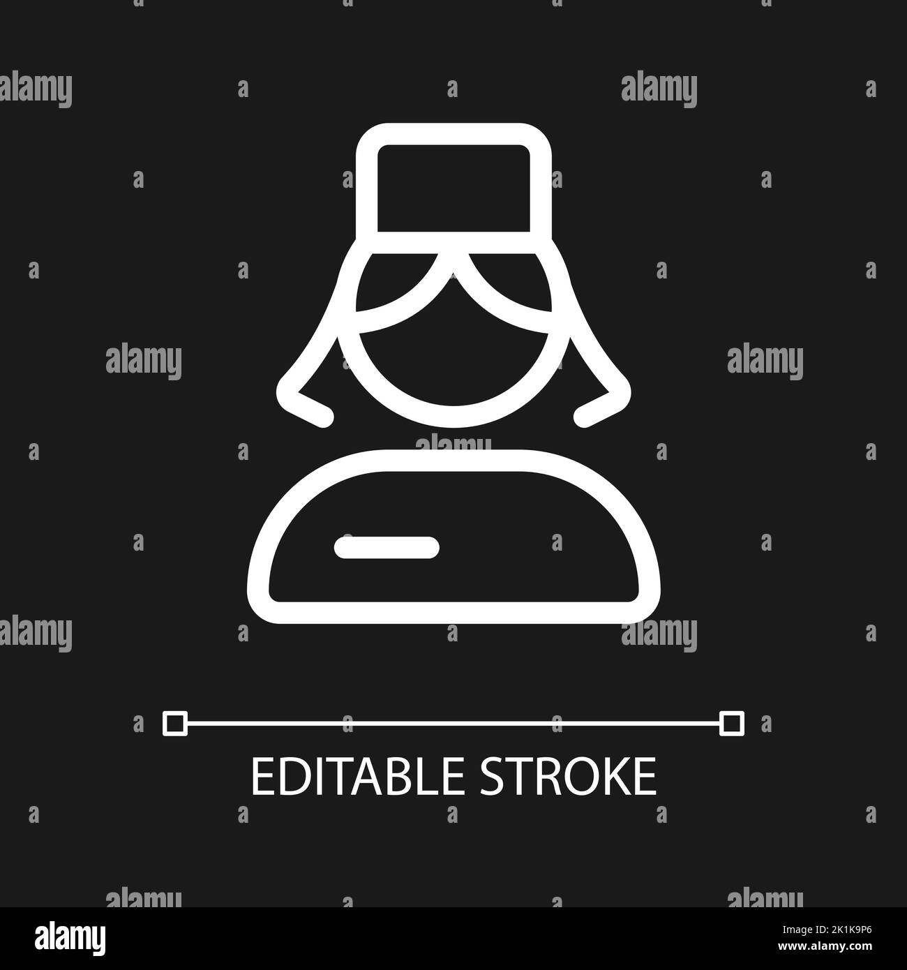 Nurse pixel perfect white linear ui icon for dark theme Stock Vector