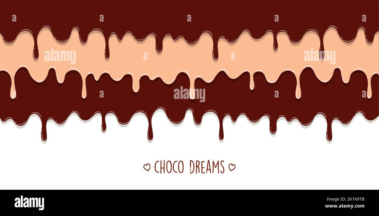 sweet tasty melting chocolate icing background choco dreams Stock Vector