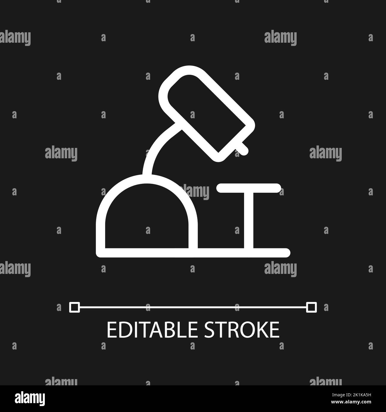 Microscope pixel perfect white linear ui icon for dark theme Stock Vector