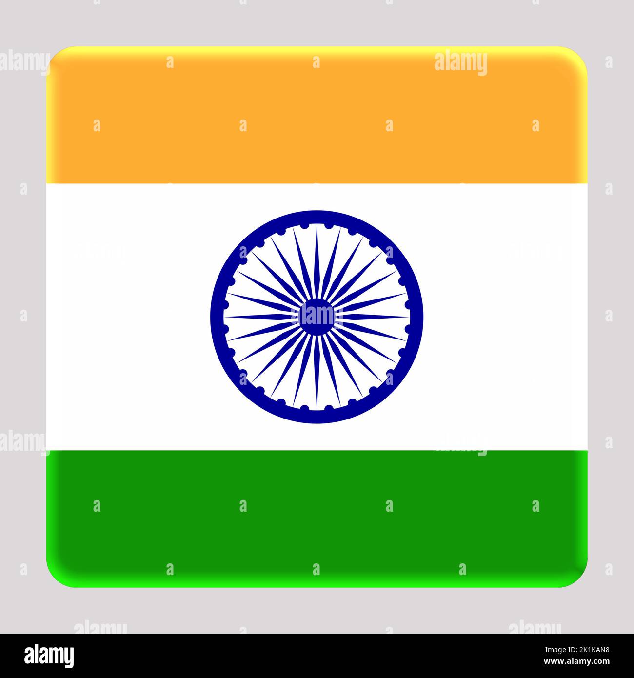 3D Flag of India on a avatar square background Stock Photo - Alamy
