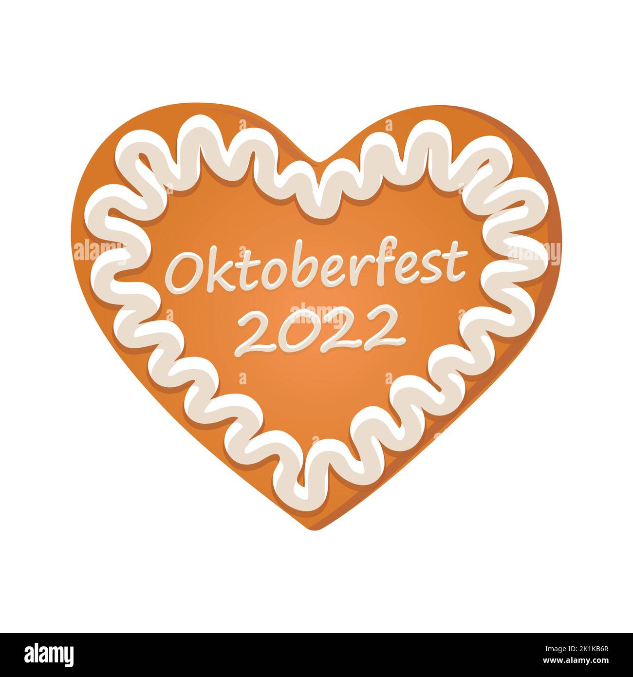 gingerbread heart oktoberfest with edelweiss decoration vector Stock Vector