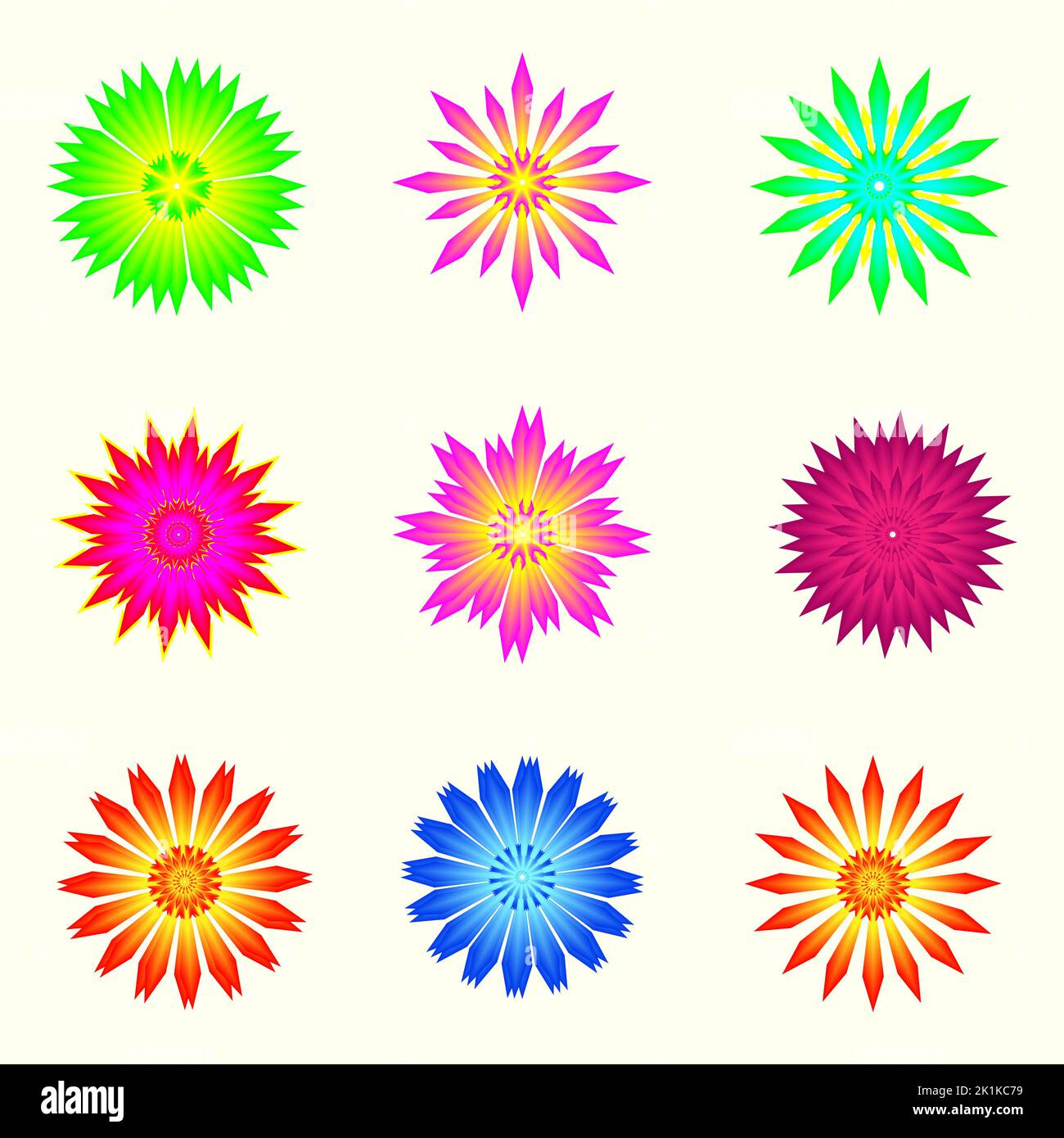 Set of florist elegant icon element art graphic design decoration abstract background backdrop pattern vector illustration Stock Vector