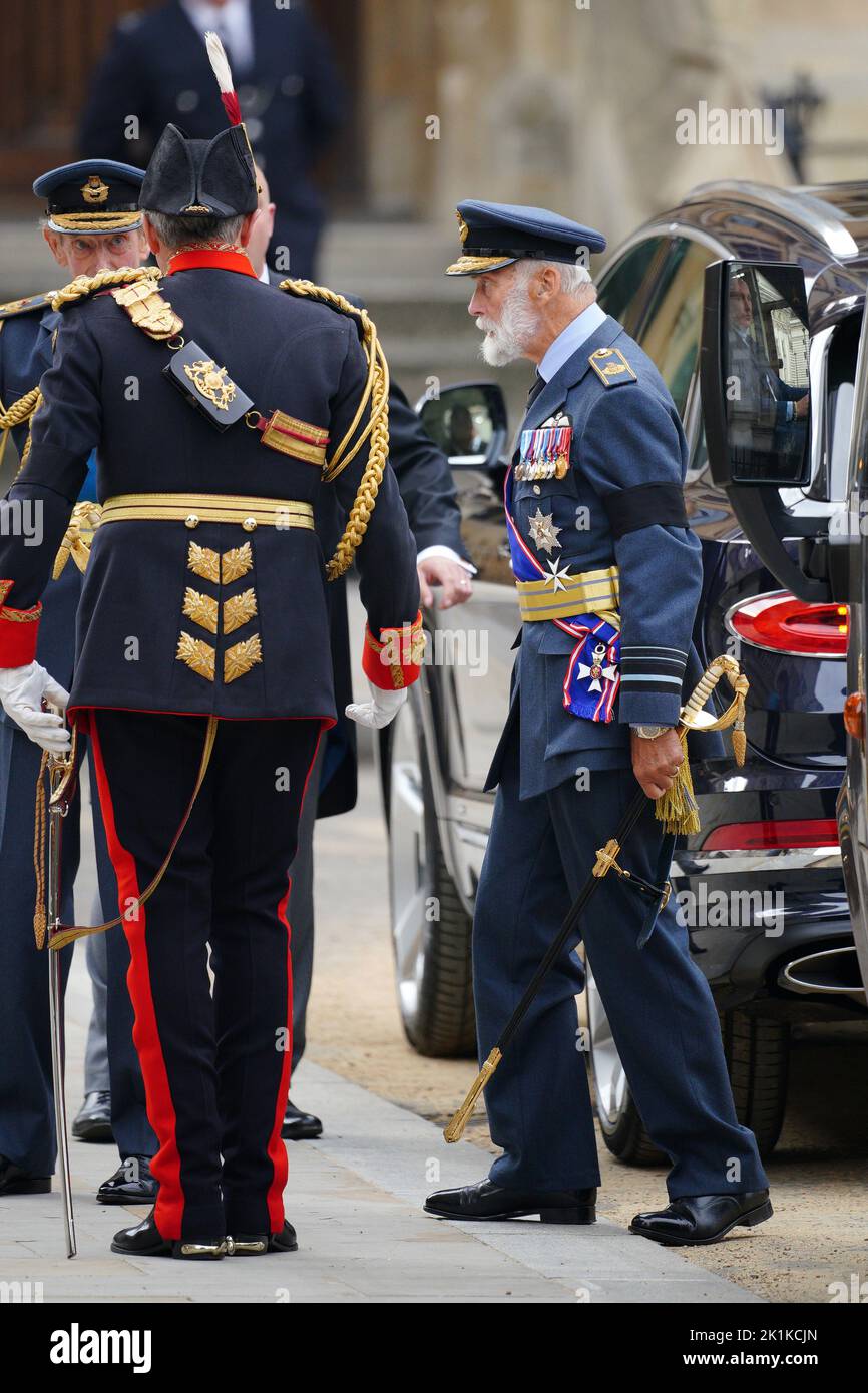 The Prince of Kent arriving at the State Funeral of Queen Elizabeth II, held at Westminster Abbey, London. Picture date: Monday September 19, 2022. Stock Photo