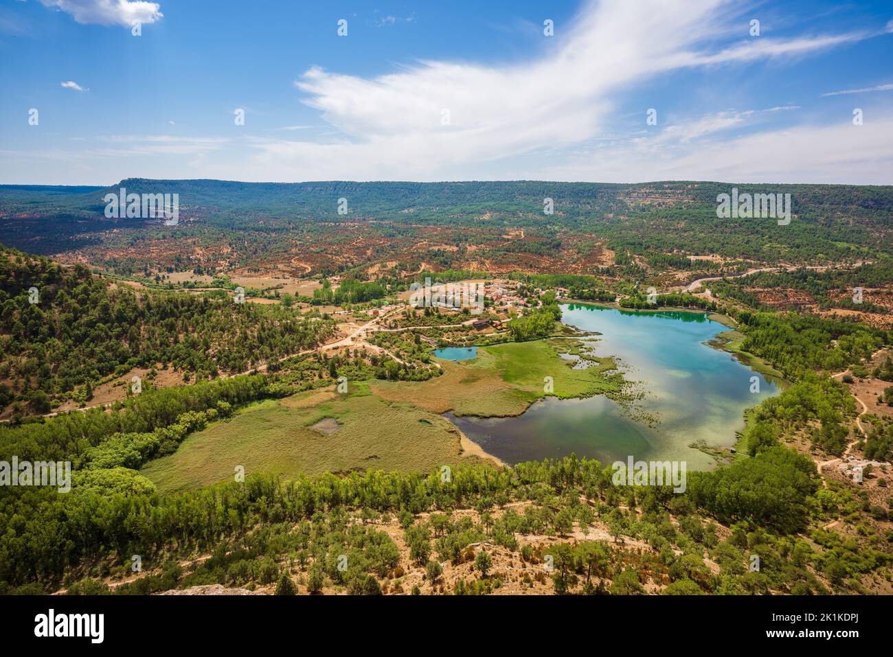 Idyllic scenic view of natural area in an area known as España Vacia. Uña Lake, Serranía de Cuenca, Spain Stock Photo