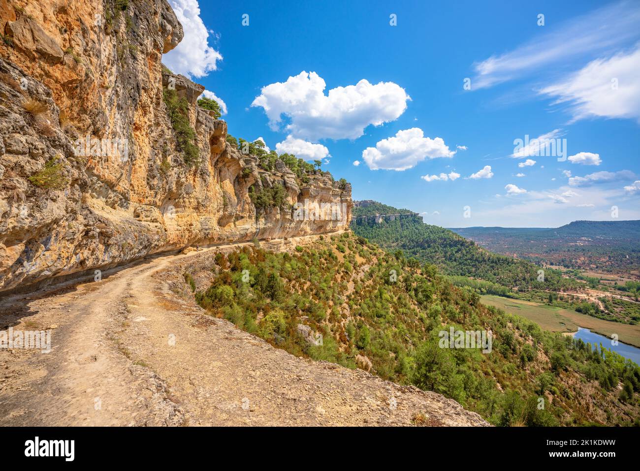 Panoramic photo of a spectacular hiking route in Cuenca, Spain Stock Photo