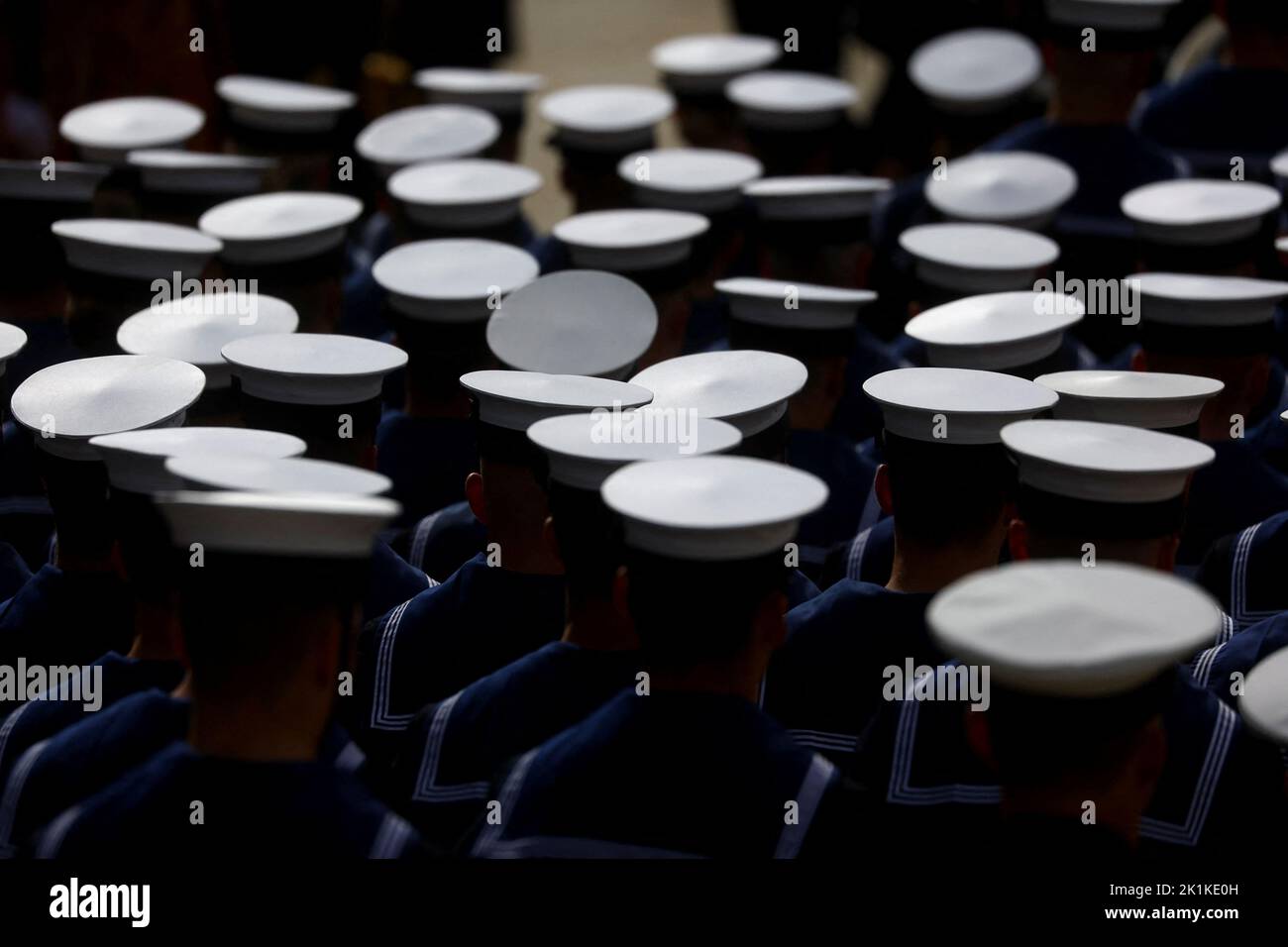 Members of the Royal Navy attend the state funeral and burial of Britain's Queen Elizabeth at Westminster Abbey, in London, Britain, September 19, 2022.  REUTERS/Kai Pfaffenbach     TPX IMAGES OF THE DAY Stock Photo