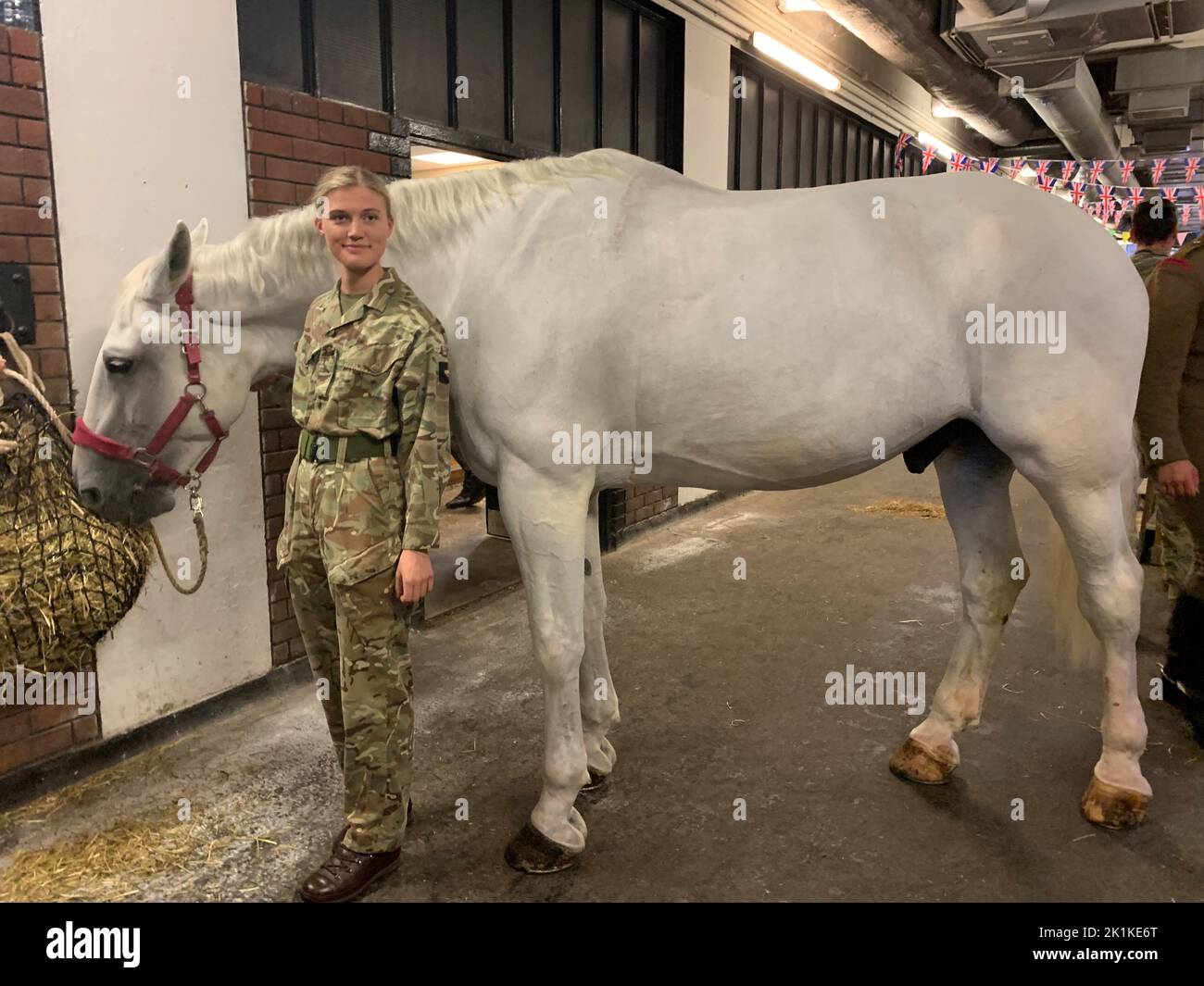 Trooper Tilly a trumpeter from The Life Guards regiment, at