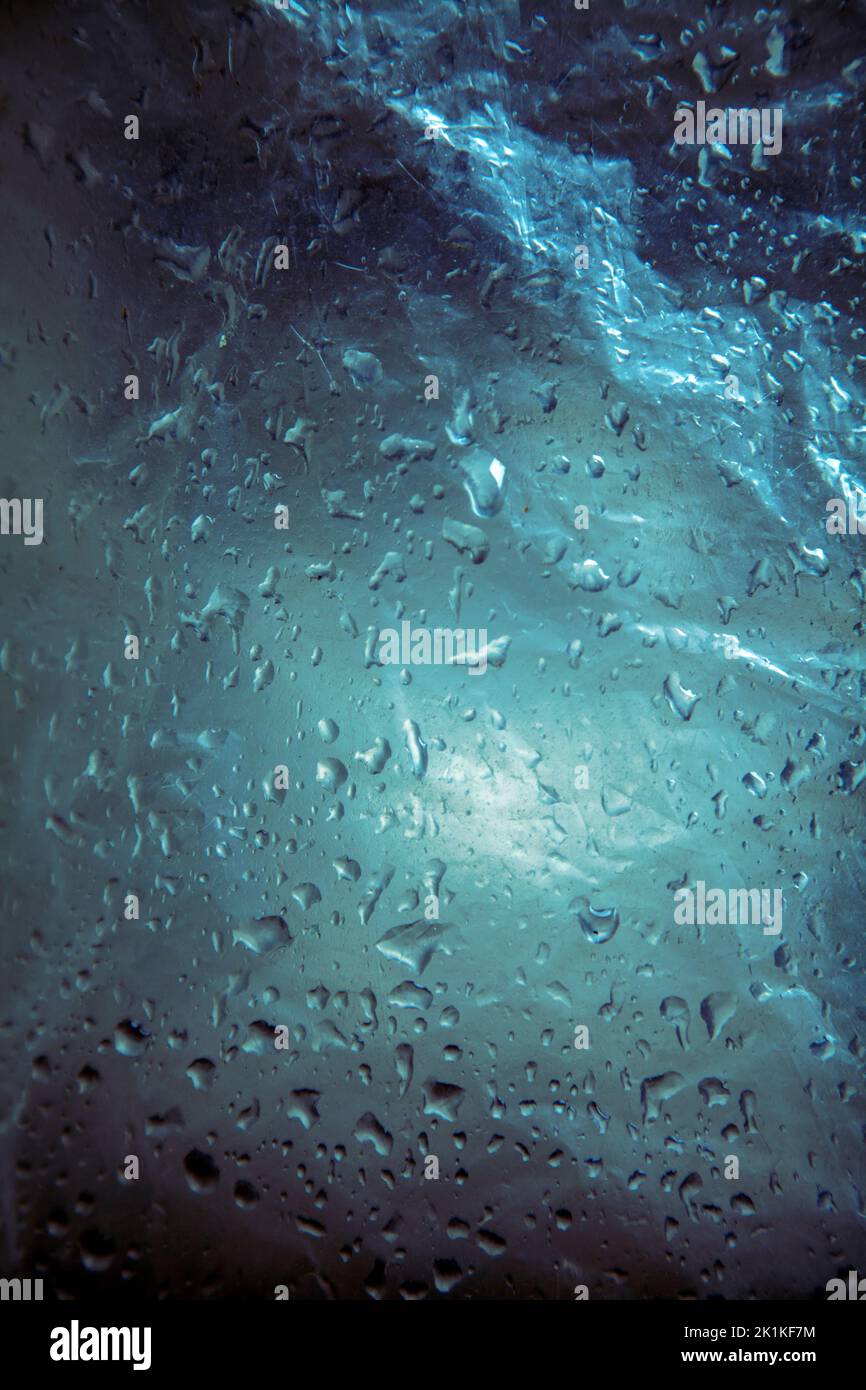 Raindrops on Plastic Stock Photo