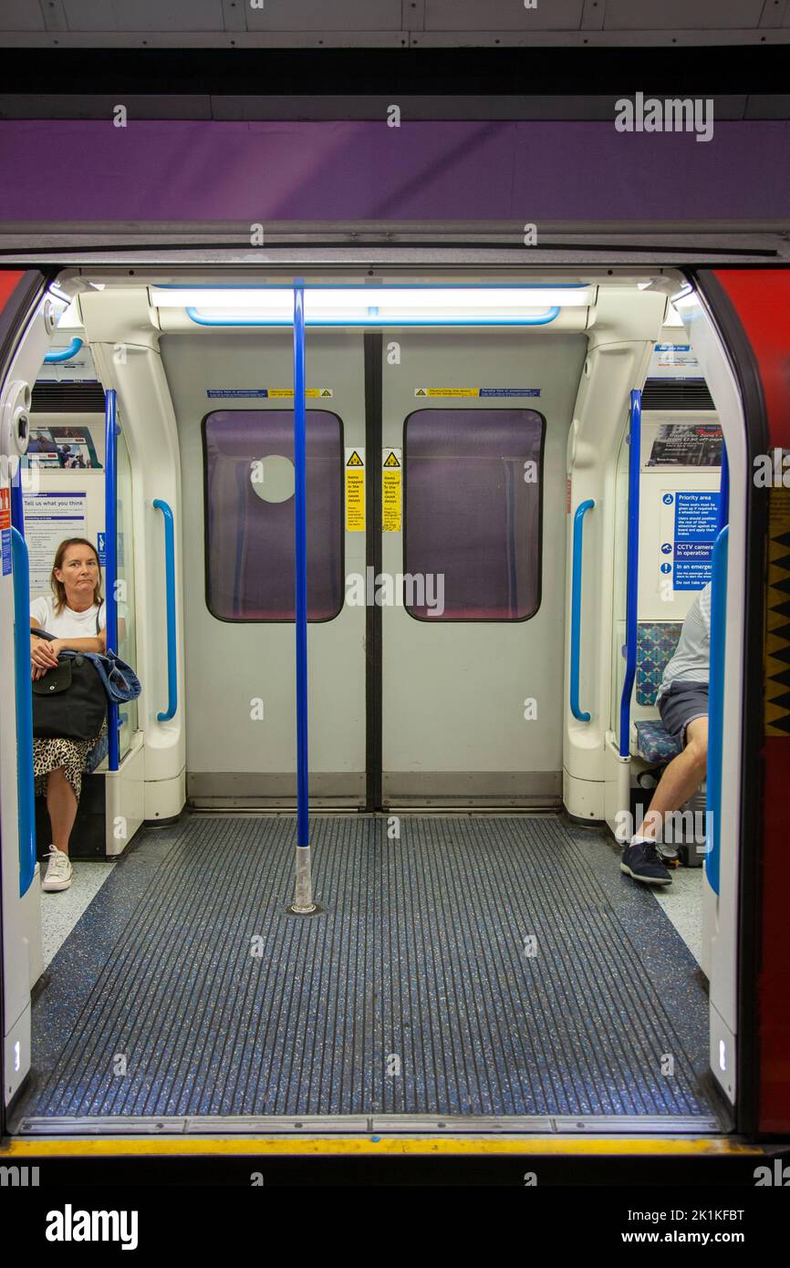 Open Door sof Underground Carriage in London, UK Stock Photo