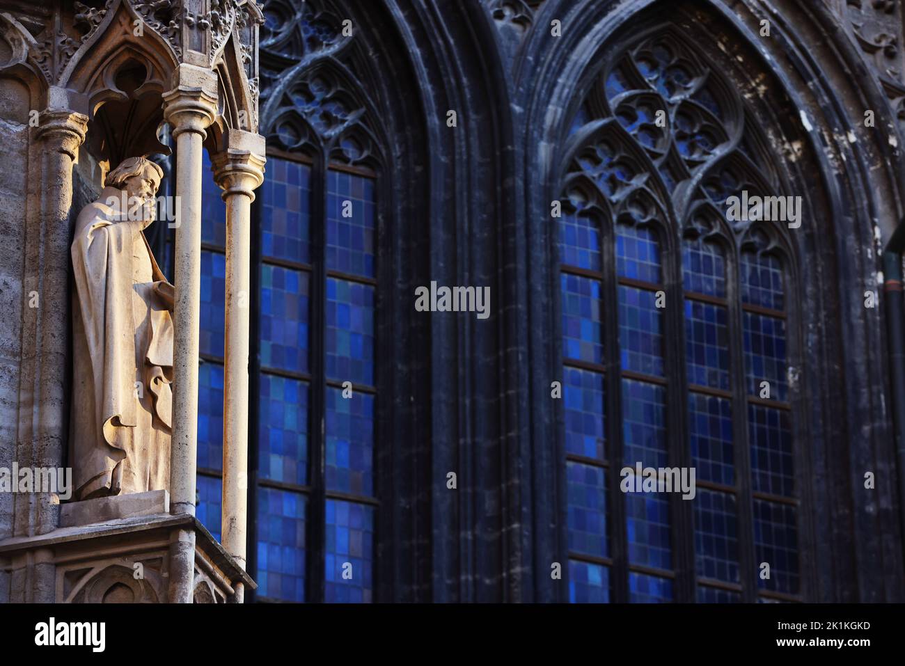 Gotik, Kirche, Figuren, Österreich, Wien Kirche, Wien Dom, Stephansdom, er ist das Wahrzeichen von Wien Stock Photo