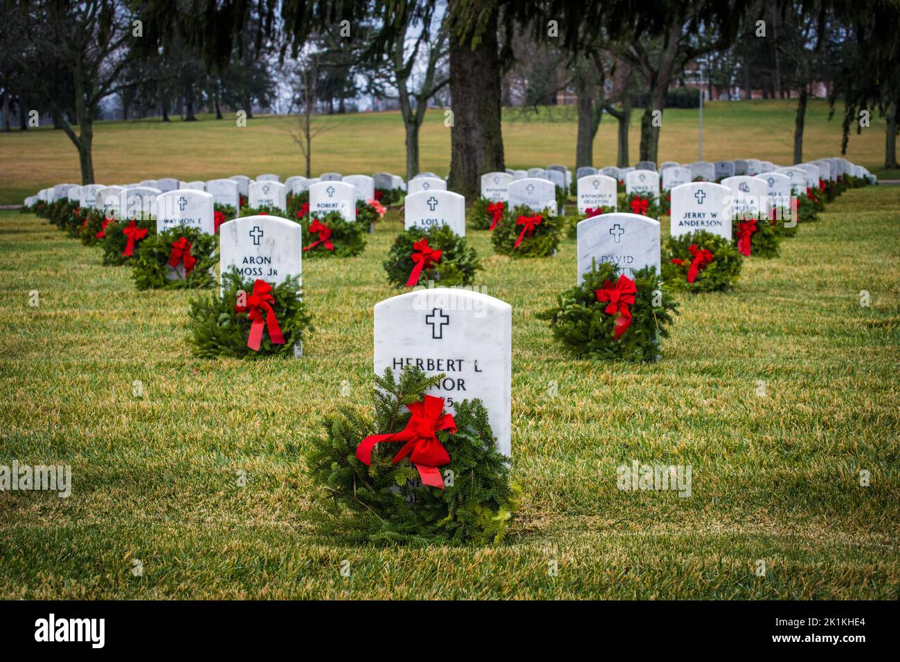Wreaths Across America - Dayton National Cemetery - Ohio Stock Photo