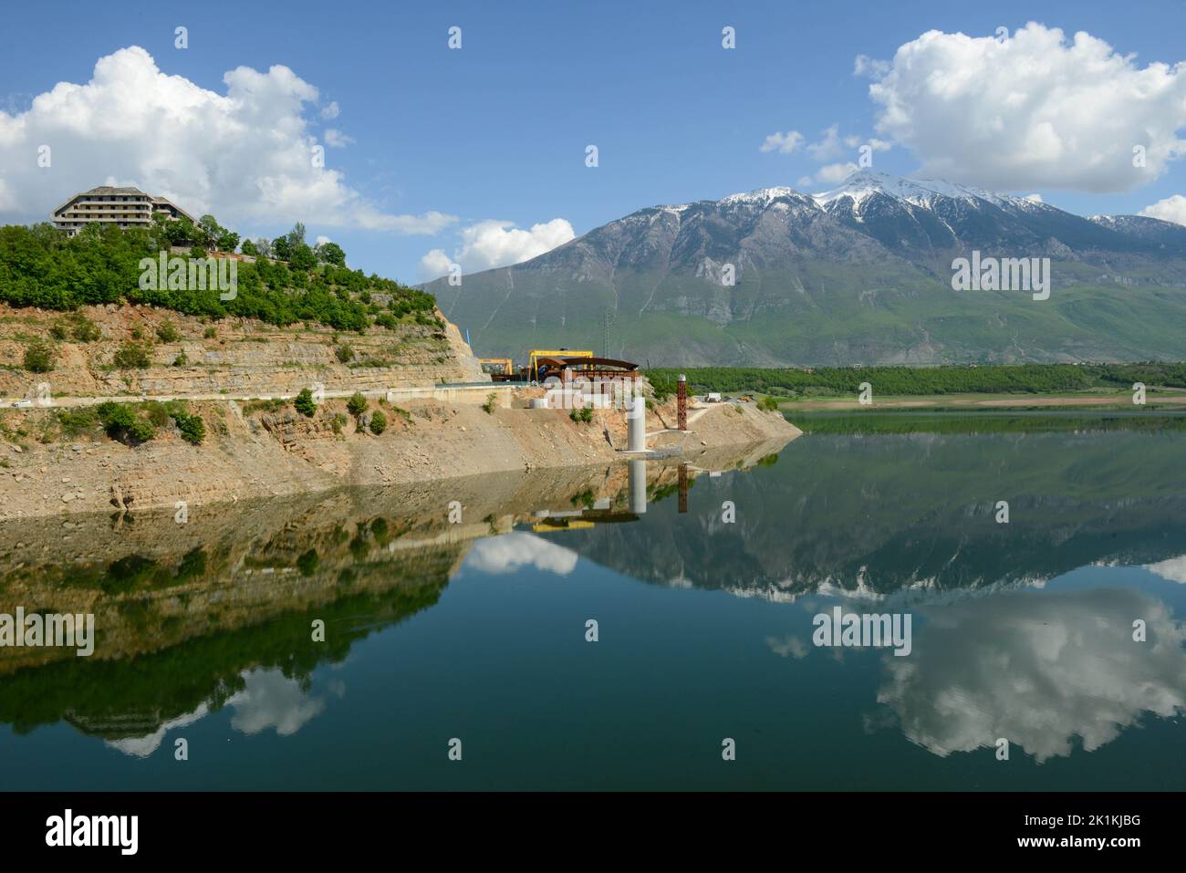 View of Fierza reservoir at Kukes on Albania Stock Photo