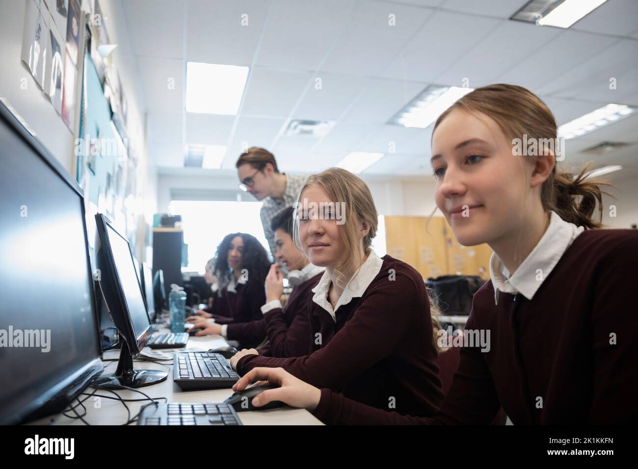 Computer school girl uniform hi-res stock photography and images - Alamy image.