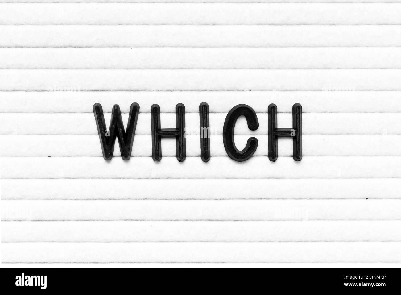 Black color letter in word which on white felt board background Stock ...