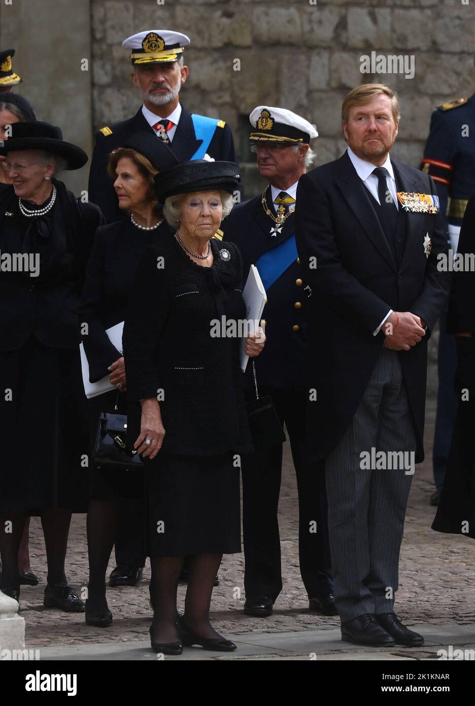 The Netherlands' King Willem-Alexander and Princess Beatrix attend the state funeral and burial of Britain's Queen Elizabeth at Westminster Abbey, in London, Britain, September 19, 2022.  REUTERS/Kai Pfaffenbach Stock Photo
