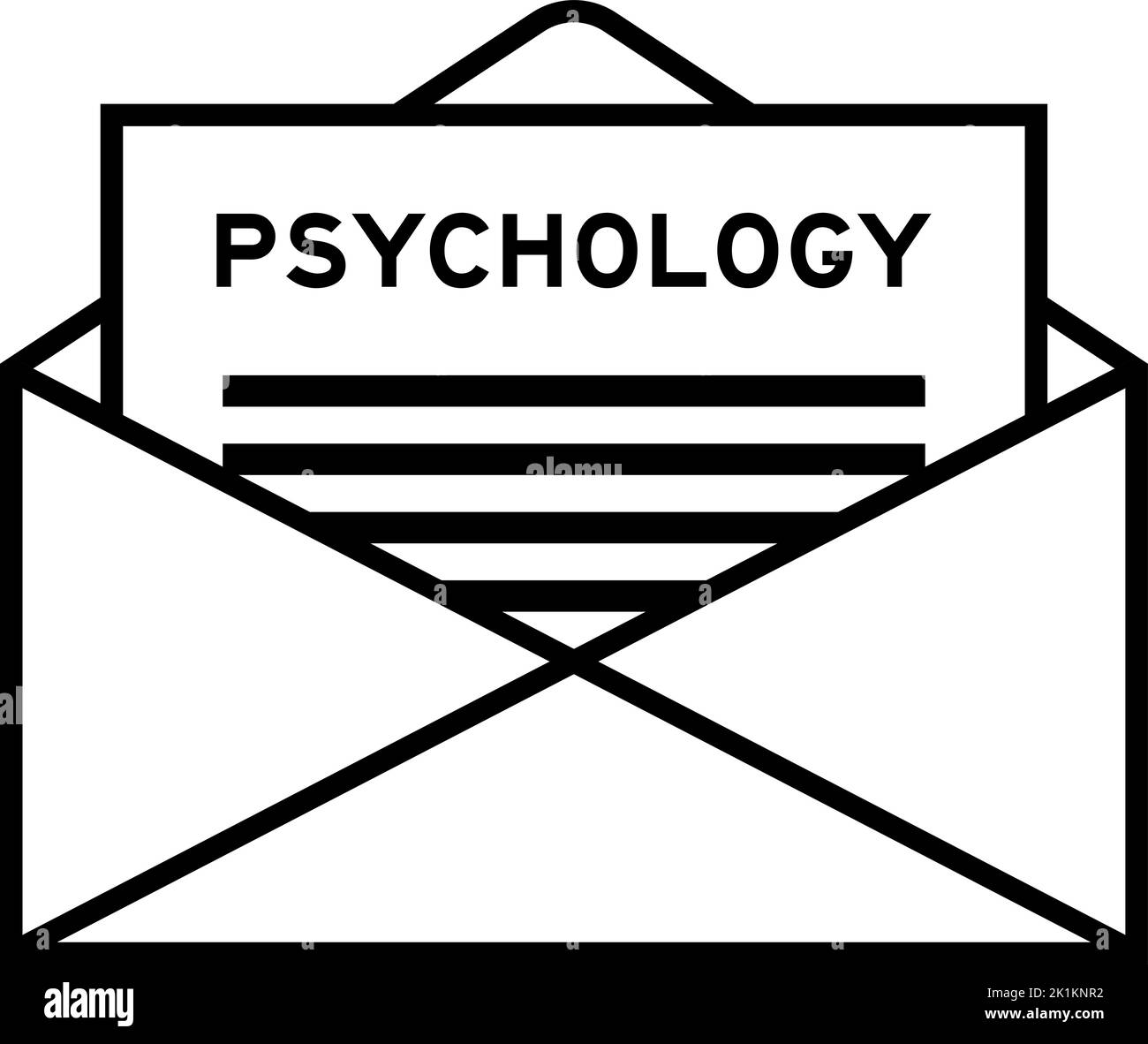 Envelope and letter sign with word psychology as the headline Stock ...