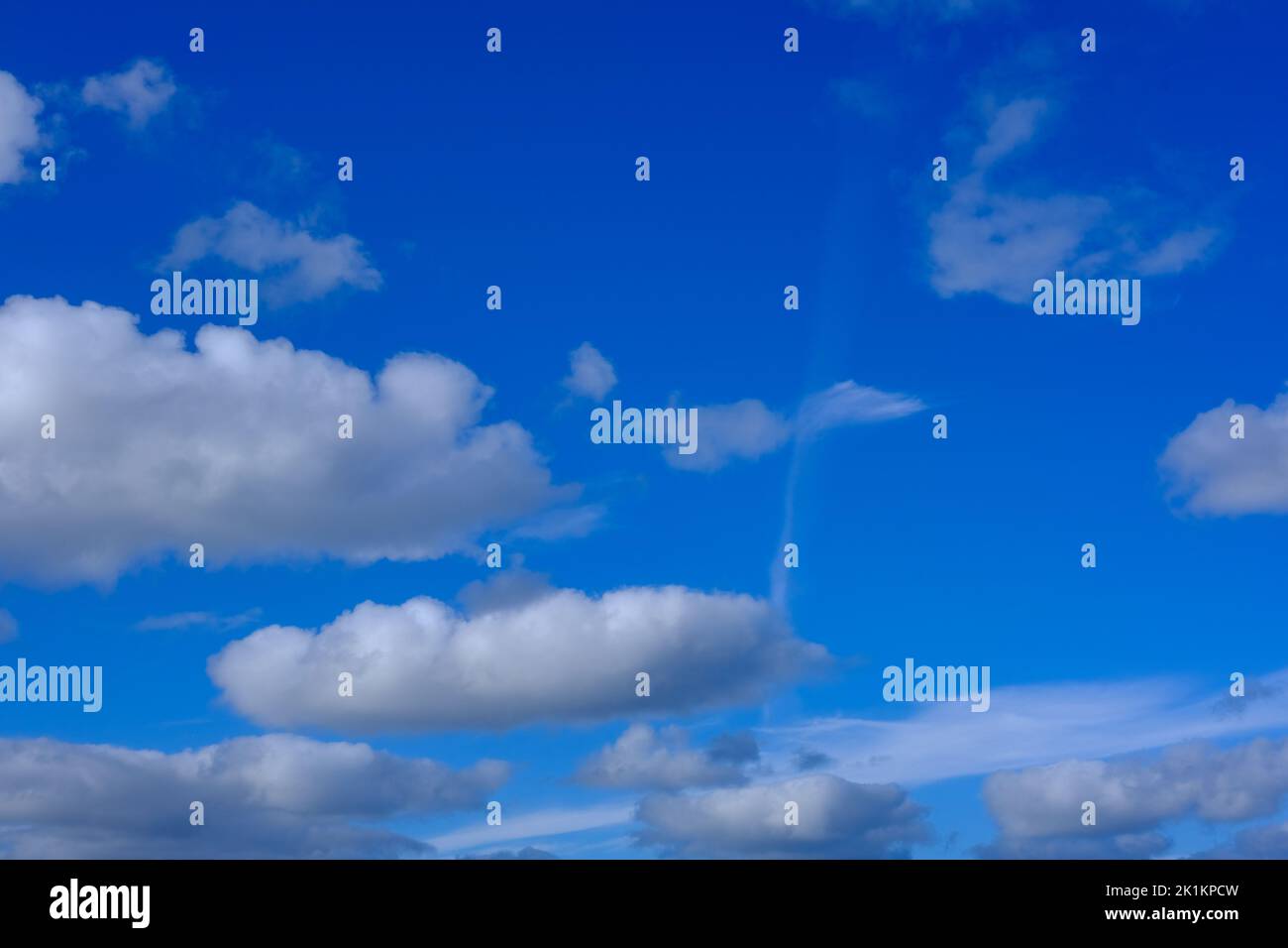 Sky Beautiful blue skies with fluffy white clouds Stock Photo - Alamy